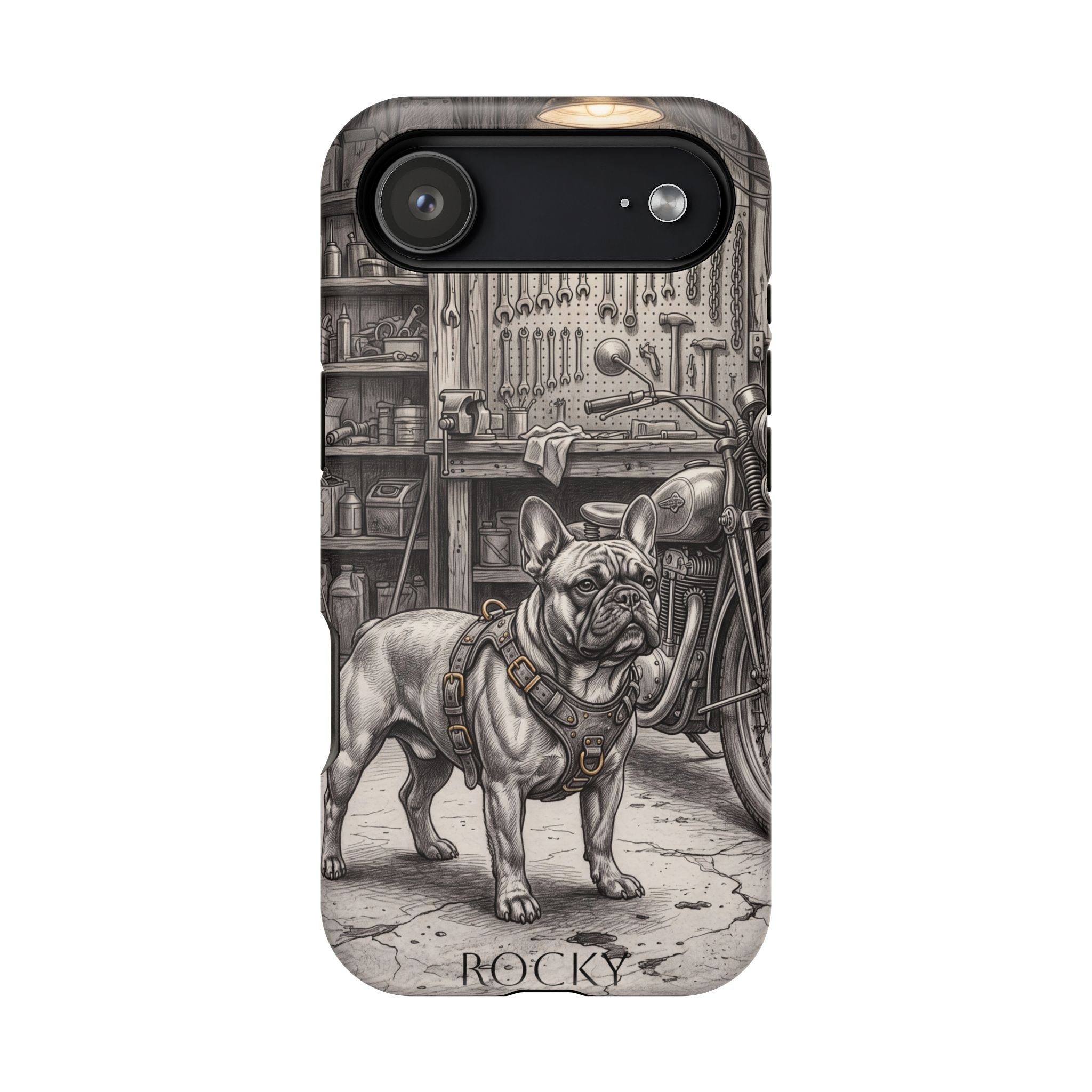 Personalized French Bulldog Vintage Street Phone Case — Wireless Charging Cover