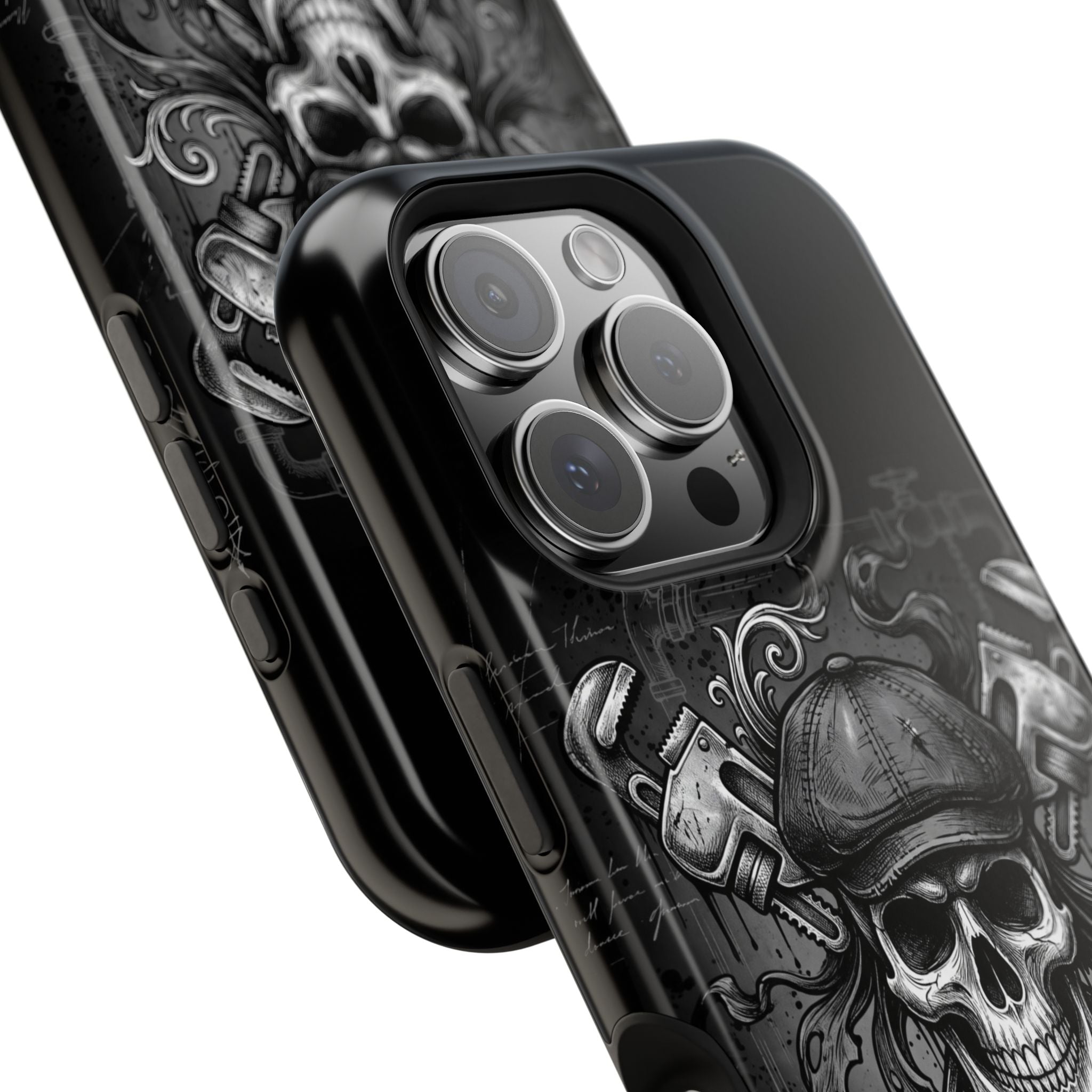 Skull & Wrenches Plumber Phone Case — Wireless Charging Cover