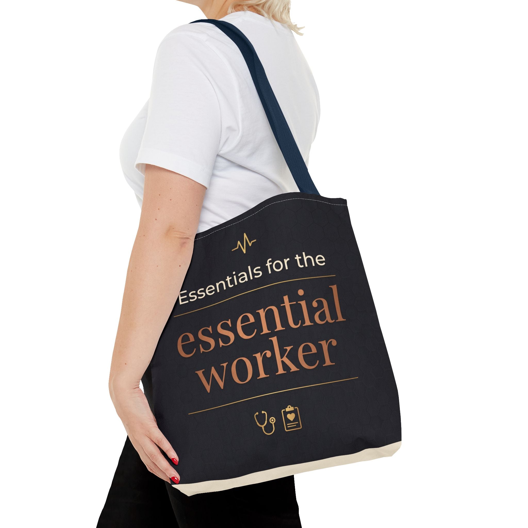 Essentials for the Essential Worker Tote | Healthcare Worker Gift Tote Bag | Nurse Doctor Appreciation Gift | Premium Polyester Carry-All