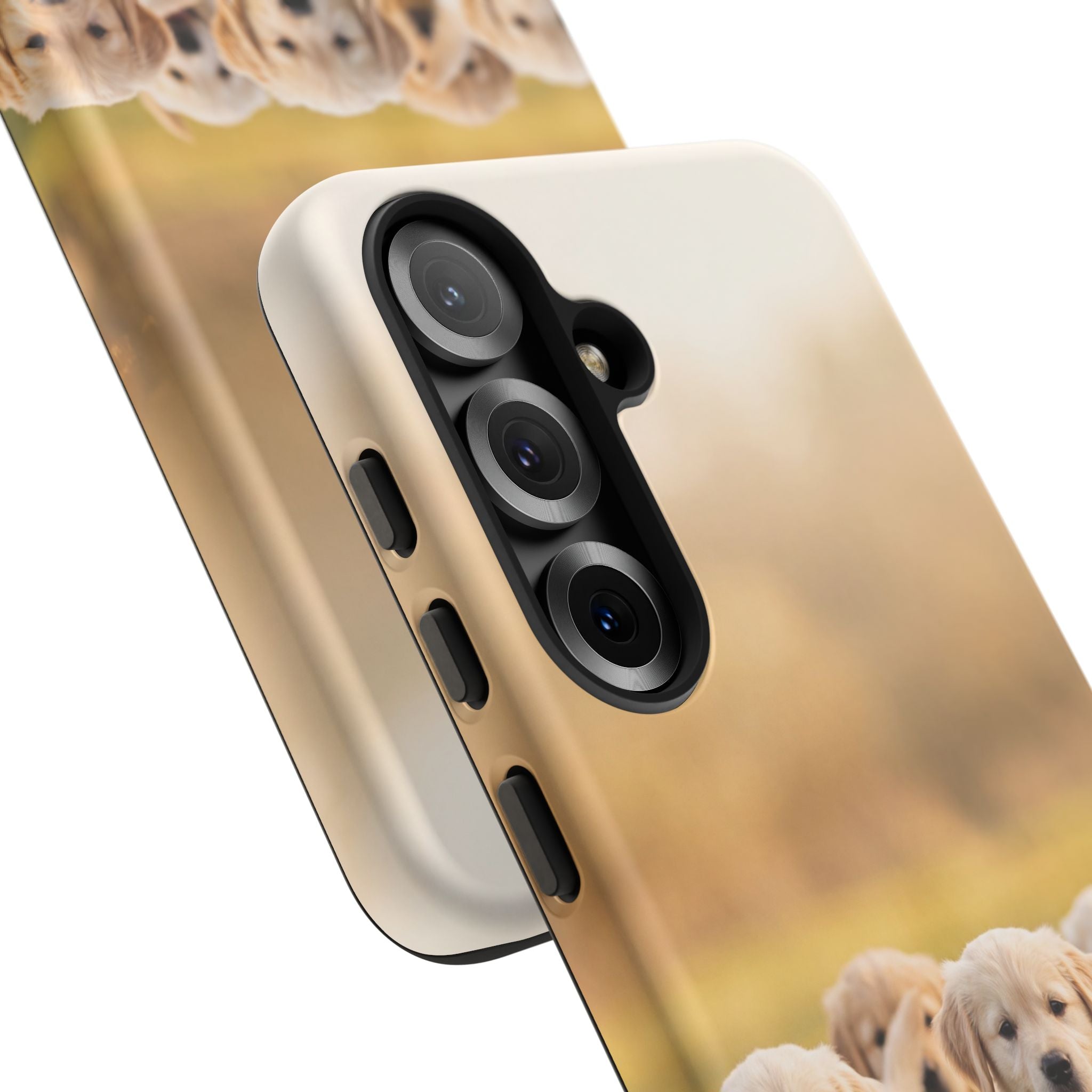 Golden Retriever Puppies Phone Case | Playful Puppy Pack Running in Grass | iPhone & Samsung