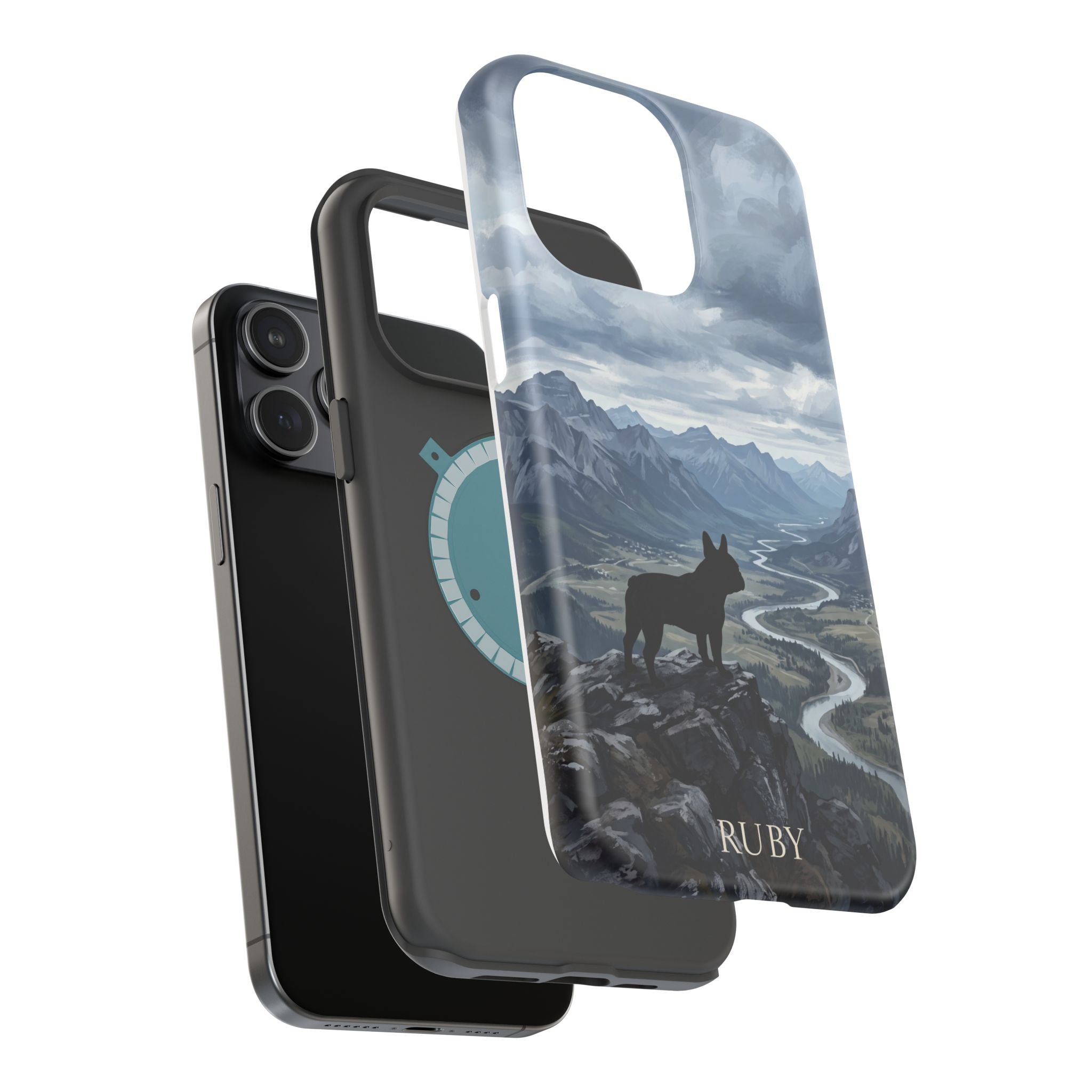 Personalized French Bulldog Mountain Valley Phone Case — Wireless Charging Cover