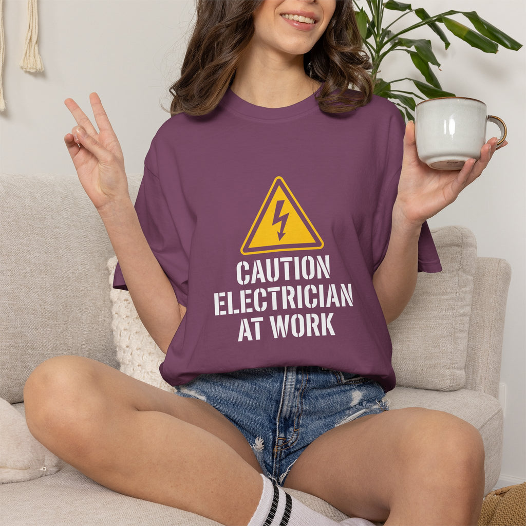 Caution Electrician At Work T-Shirt