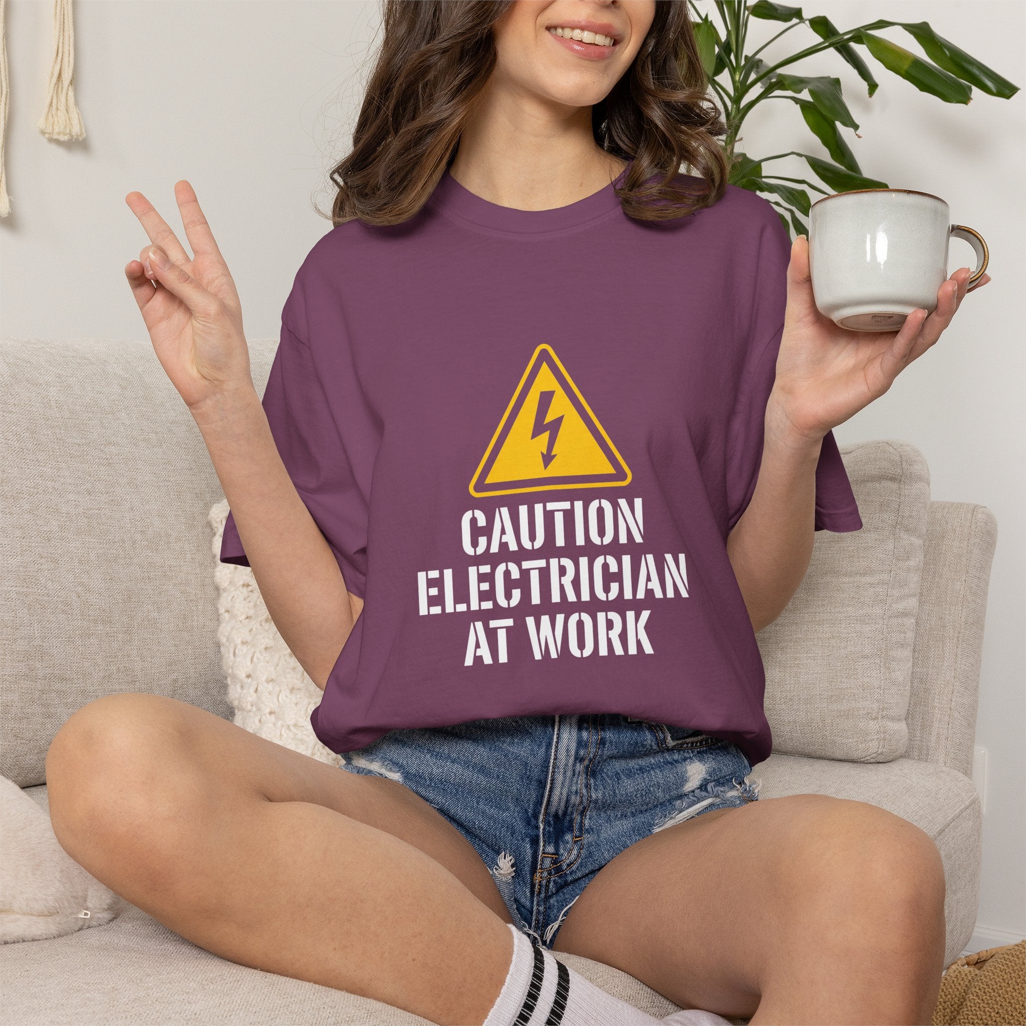 Caution Electrician At Work T-Shirt