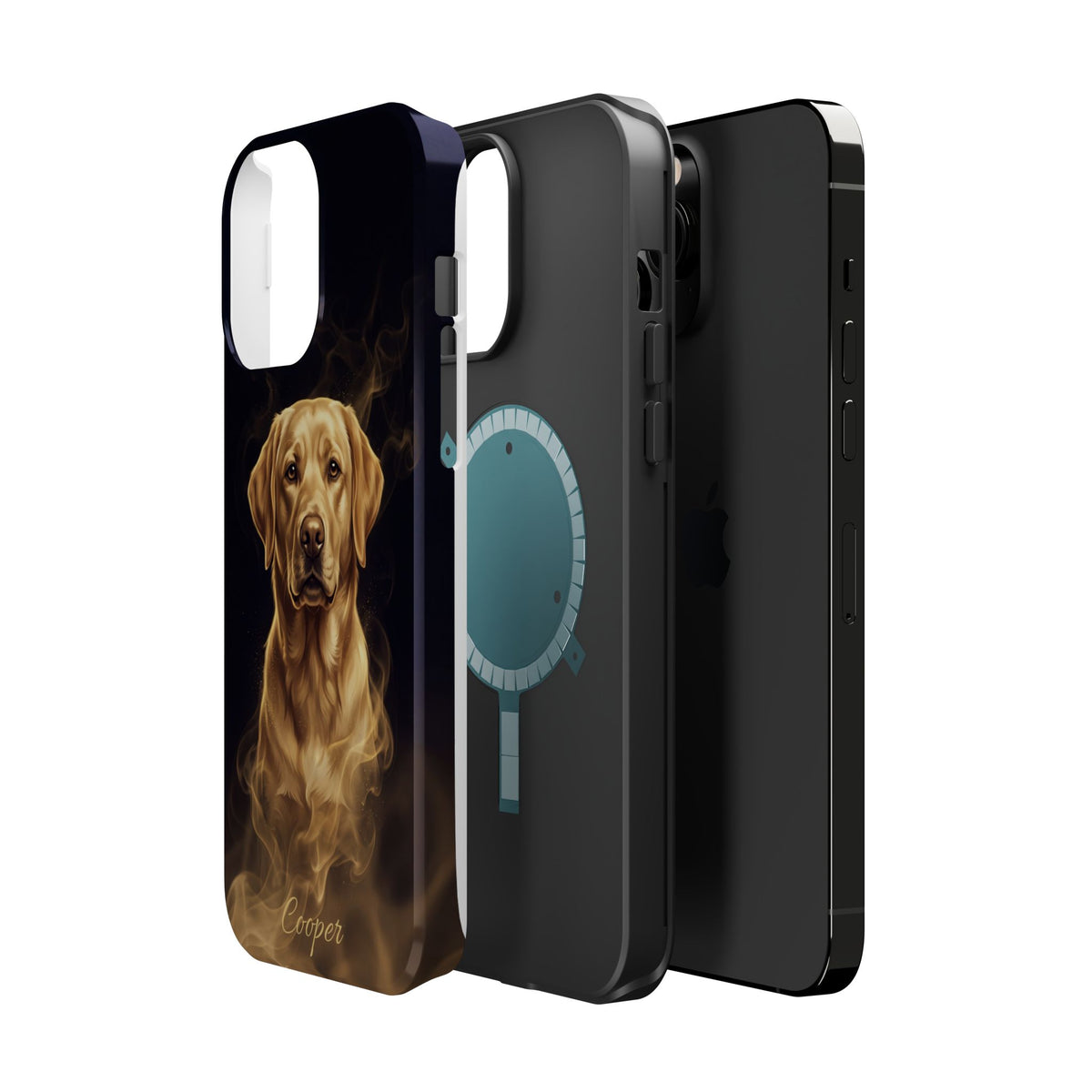 Personalized Gold Smoke Labrador Phone Case — Tough Magnetic Case with Wireless Charging