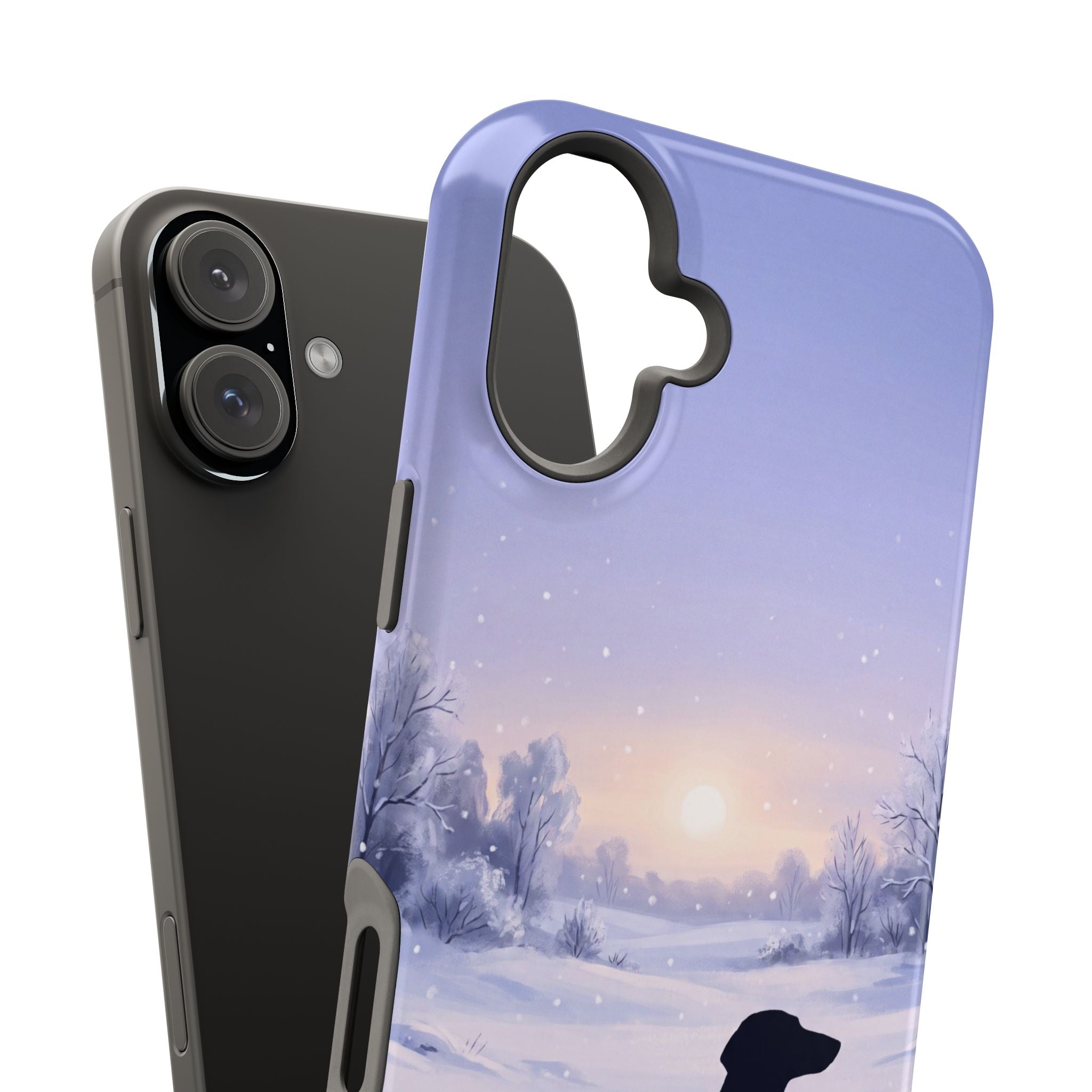 Personalized Dachshund Winter Snow Phone Case — Wireless Charging Cover