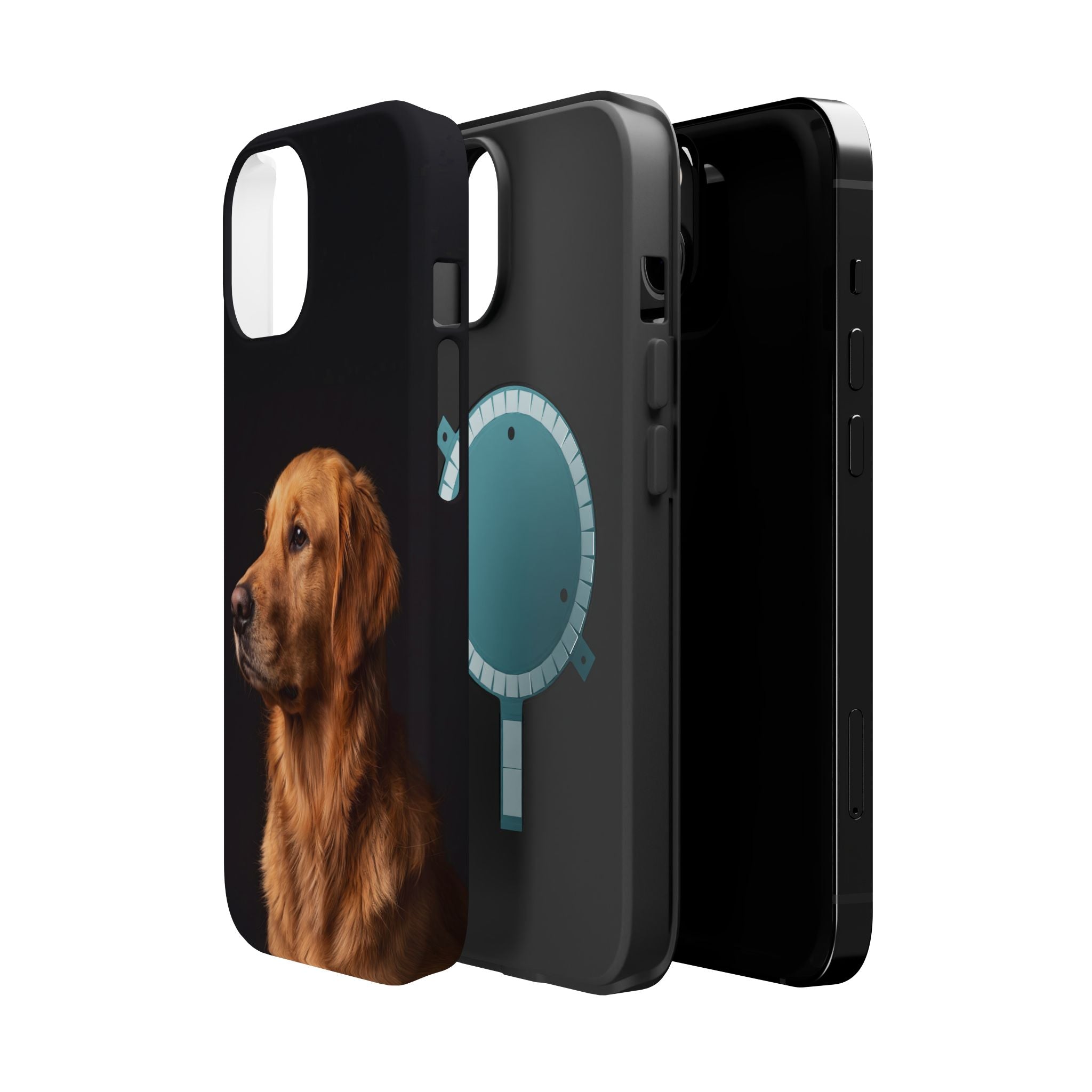 Golden Retriever Portrait Phone Case — Impact-Resistant Wireless Charging Cover