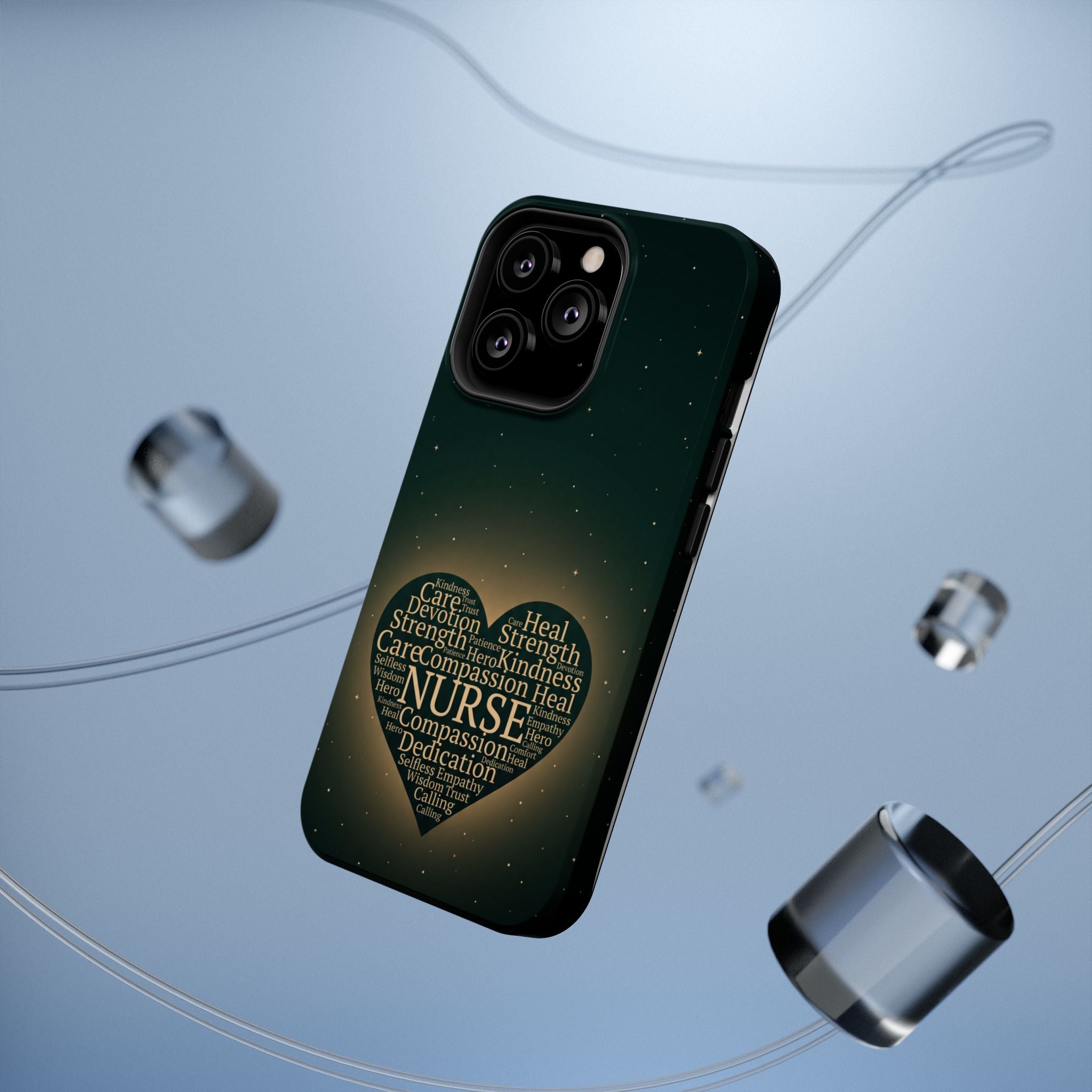 Nurse Heart Word and Art Phone Case — Impact-Resistant Wireless Charging Cover