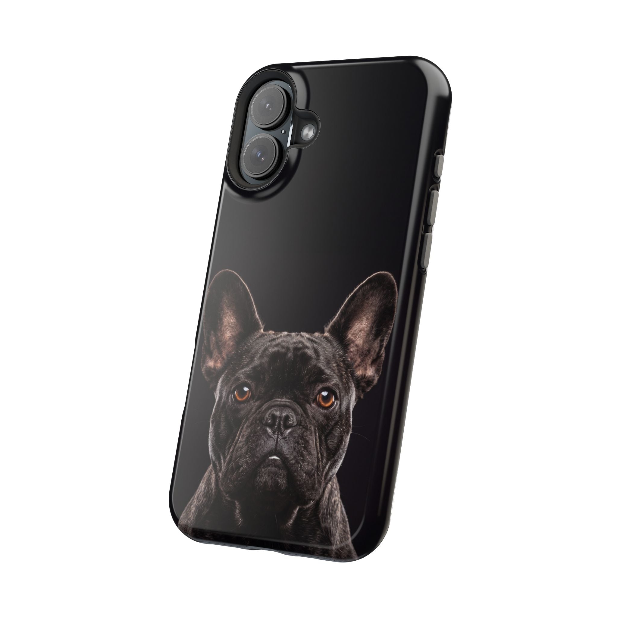 Black French Bulldog Phone Case — Impact-Resistant Wireless Charging Cover