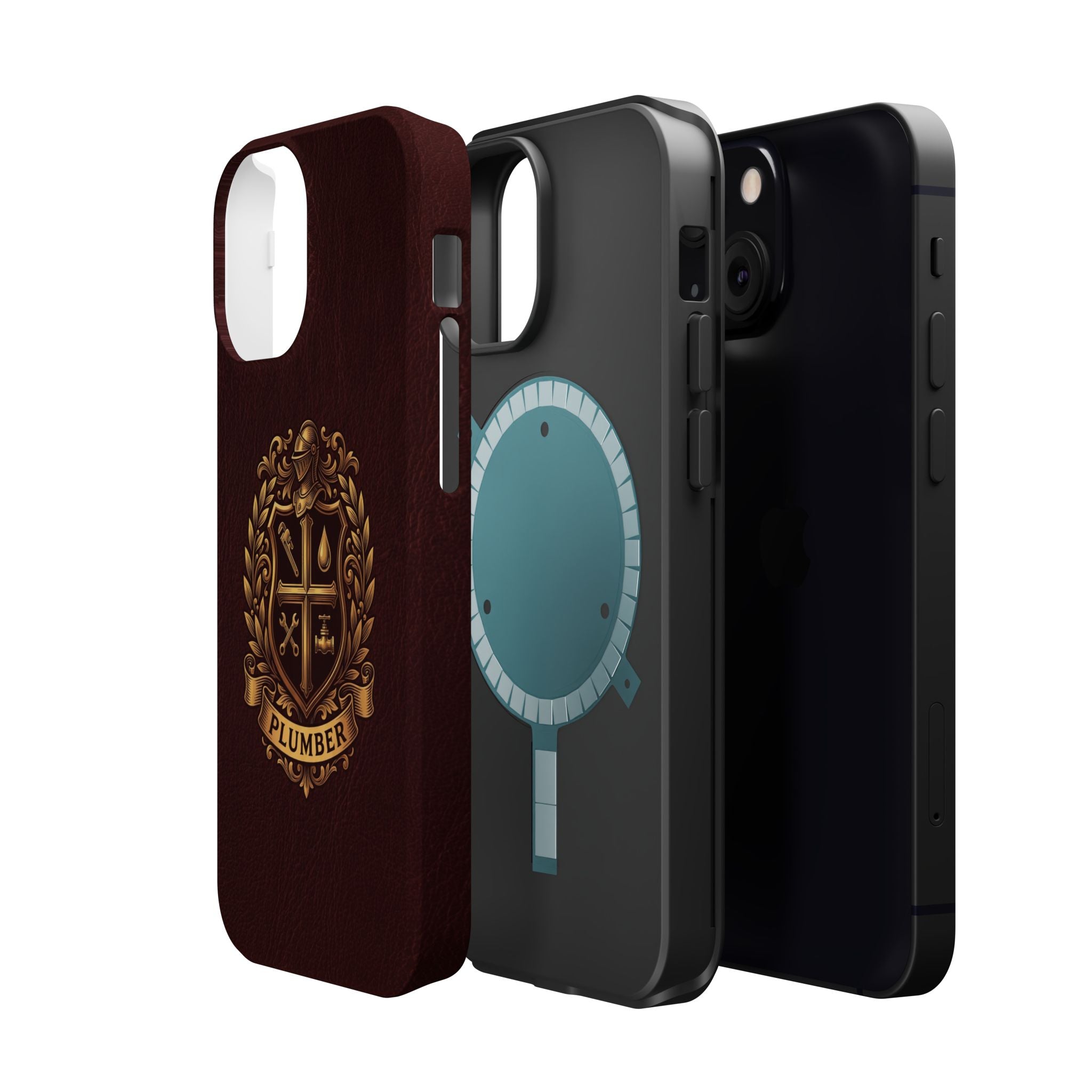 Plumber Crest Phone Case — Heraldic Shield Design Wireless Charging Cover