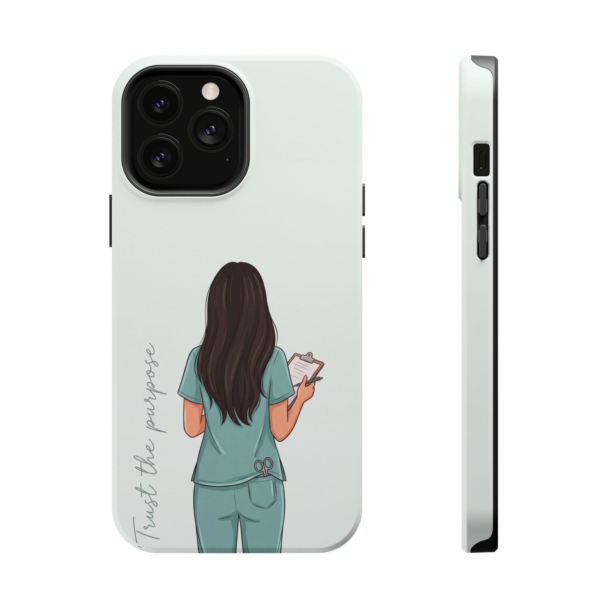 Nurse Illustration Phone Case — Impact-Resistant Wireless Charging Cover