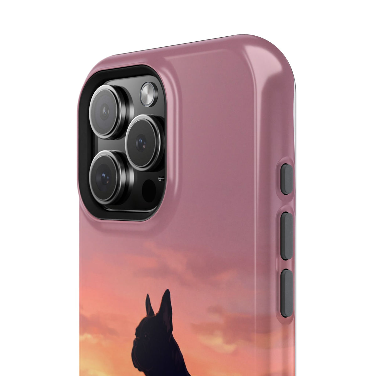 Personalized French Bulldog City Skyline Sunset Phone Case — Wireless Charging Cover