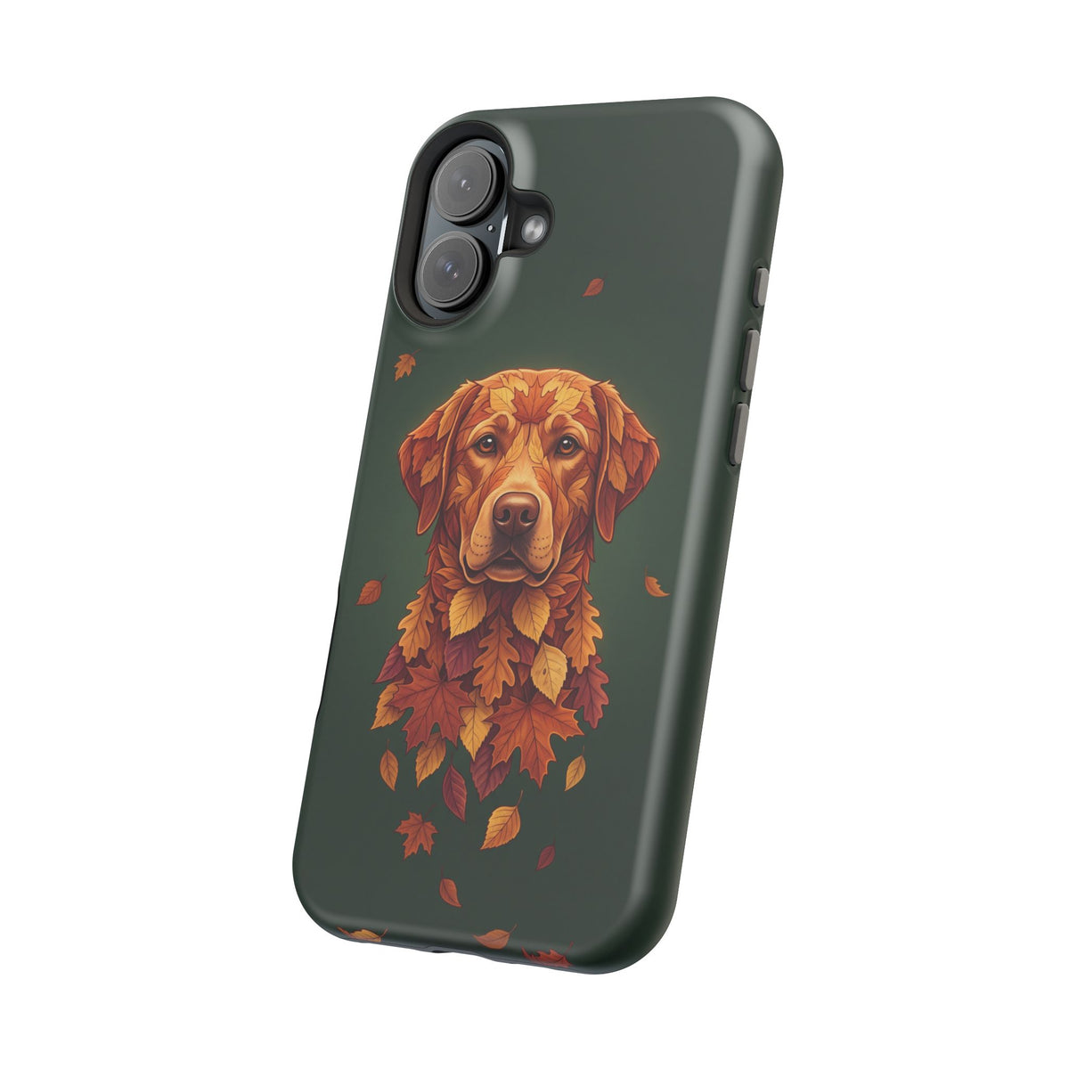 Autumn Leaves Labrador Phone Case — Tough Magnetic Case with Wireless Charging
