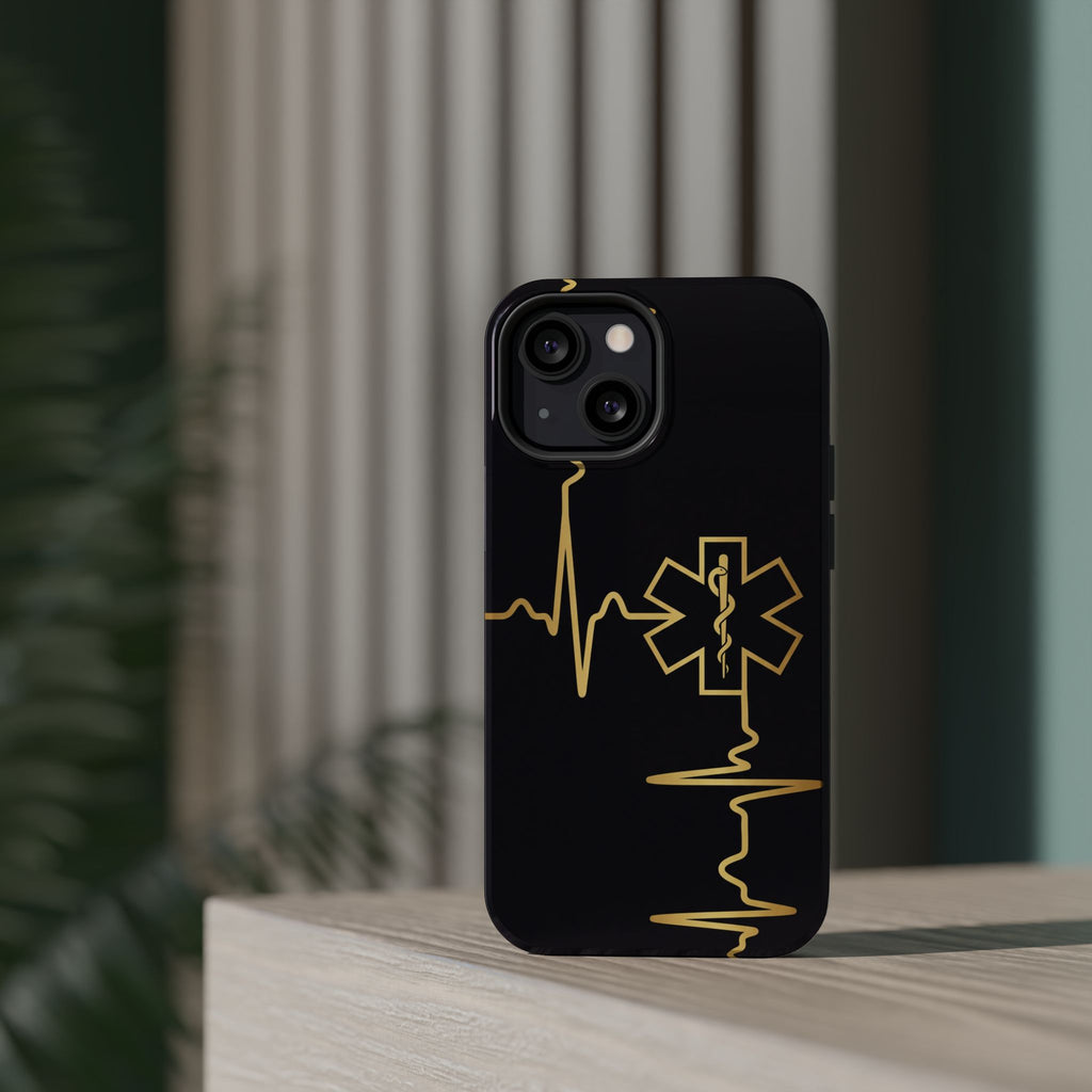 Paramedic/EMT Heartbeat Line Phone Case — Magnetic Wireless Charging Cover