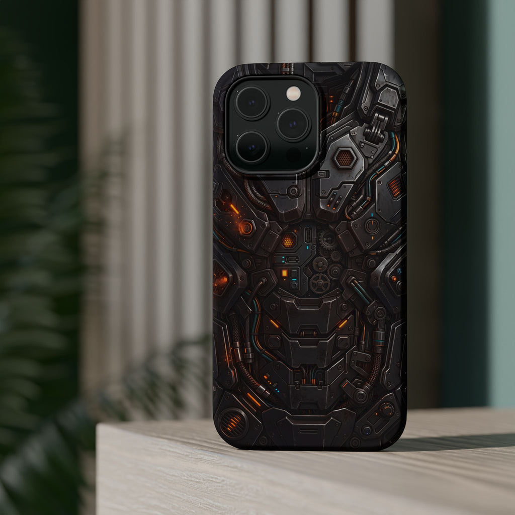 Mech Armor Phone Case — Industrial Circuit Wireless Charging Cover