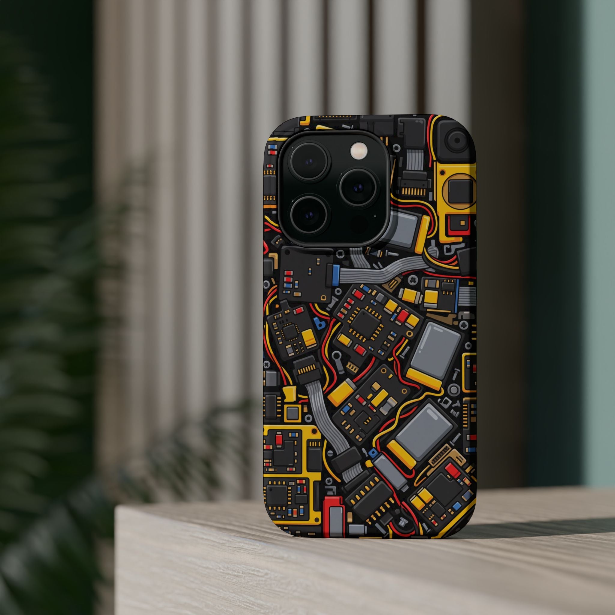 Voltage Board Phone Case — Yellow Circuit Wireless Charging Cover