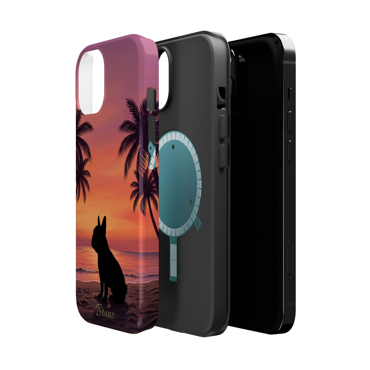 Personalized French Bulldog Tropical Beach Phone Case — Wireless Charging Cover