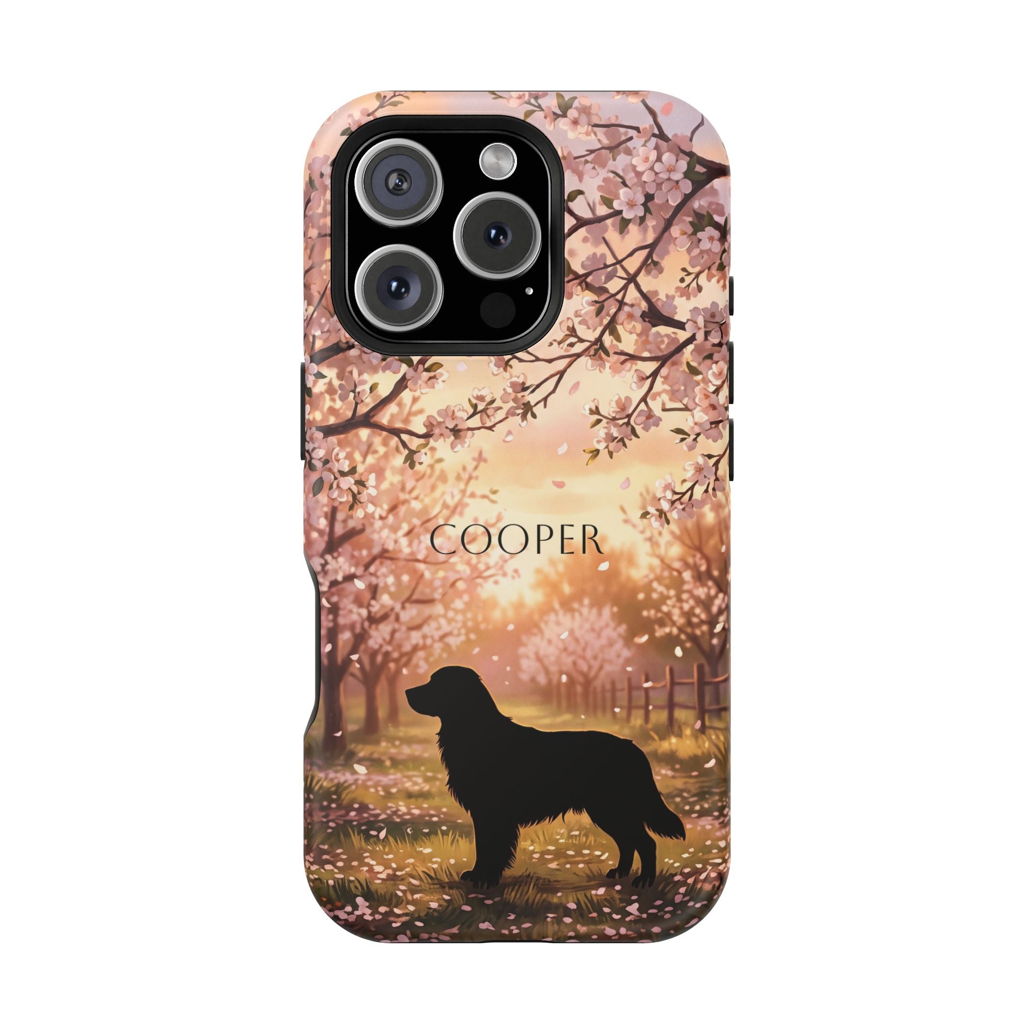 Personalized Golden Retriever Autumn Forest Phone Case — Wireless Charging Cover