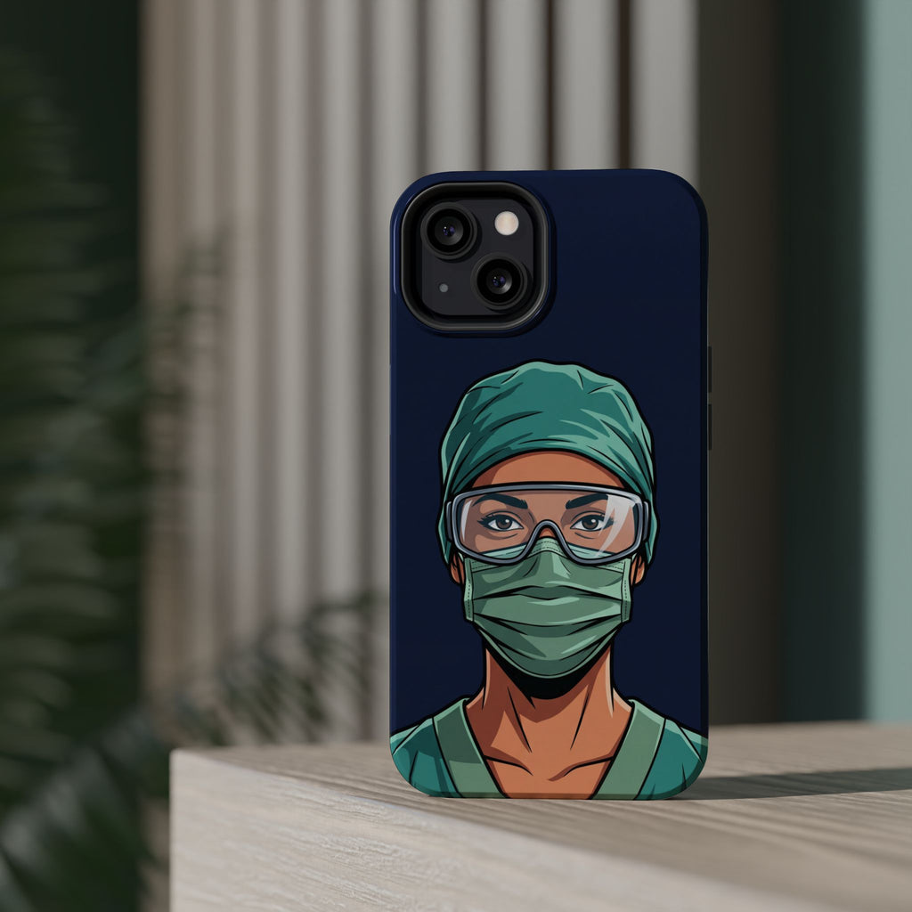 Bold Nurse Portrait Phone Case — Magnetic Wireless Charging Cover