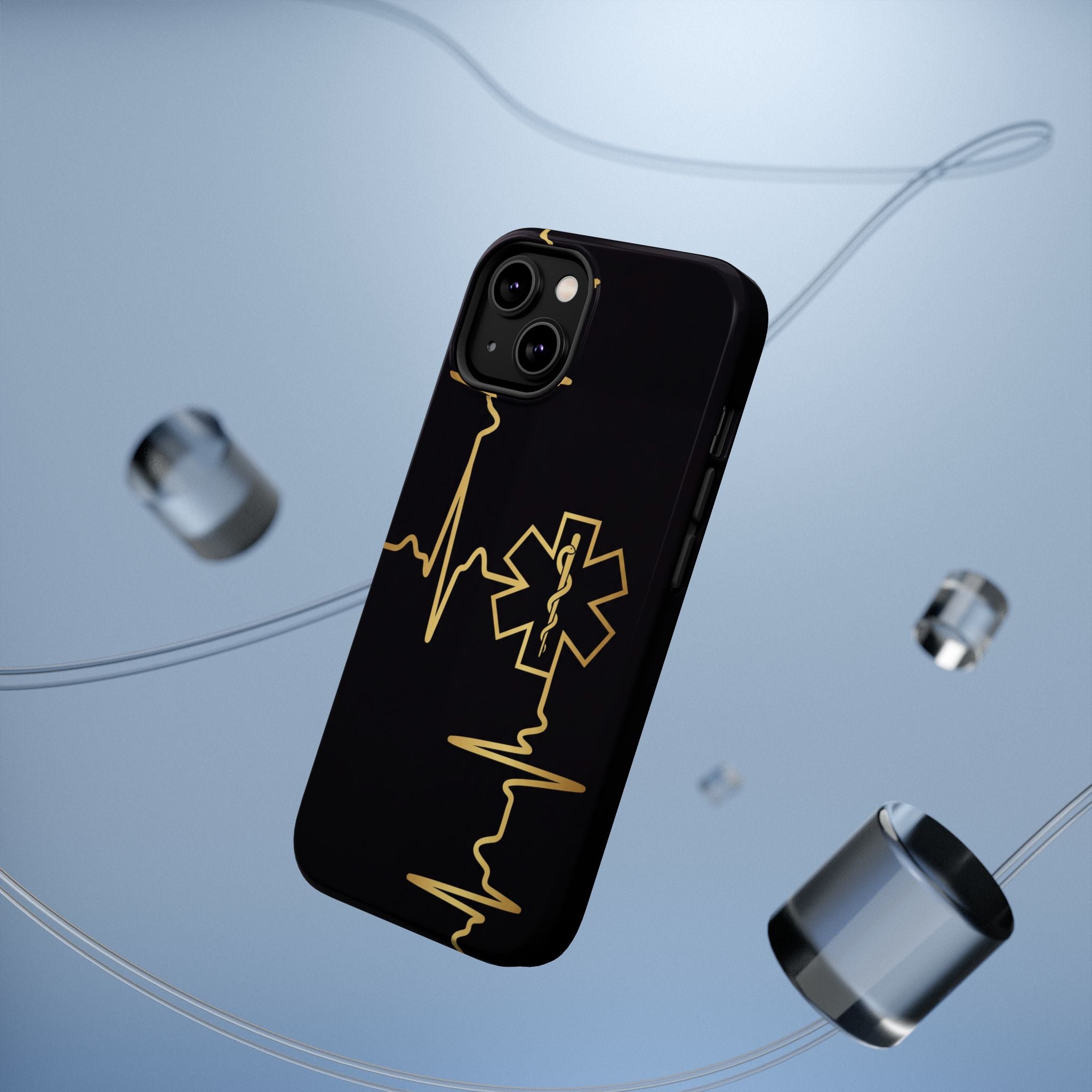 Paramedic/EMT Heartbeat Line Phone Case — Magnetic Wireless Charging Cover