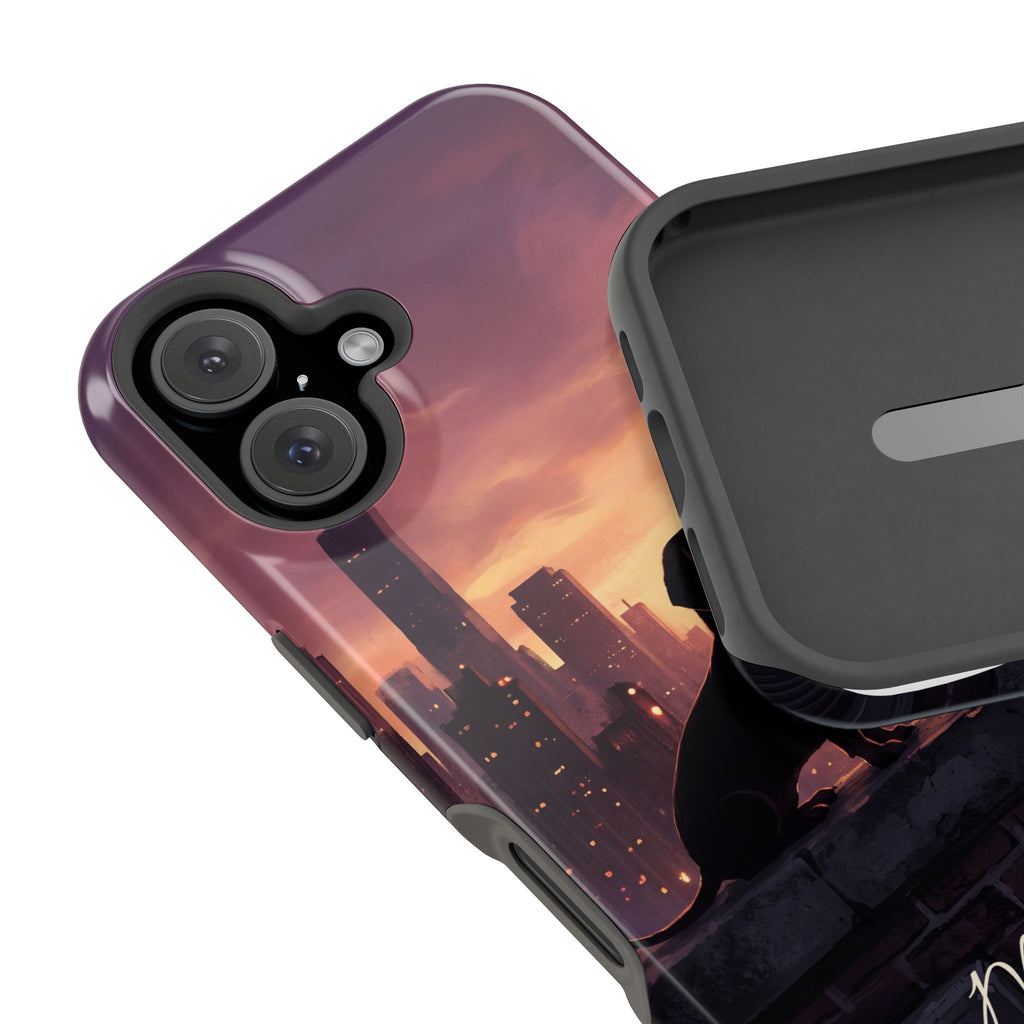Personalized Dachshund City Skyline Phone Case — Wireless Charging Cover