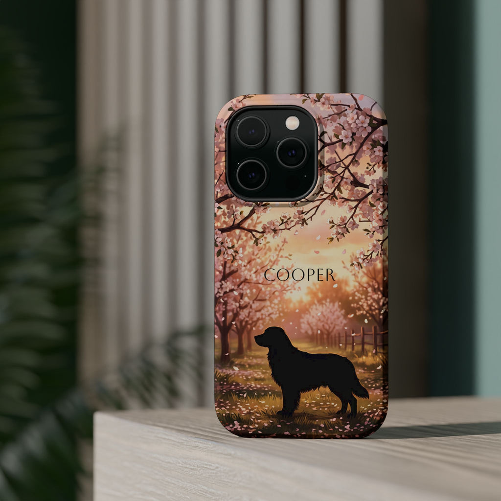 Personalized Golden Retriever Autumn Forest Phone Case — Wireless Charging Cover