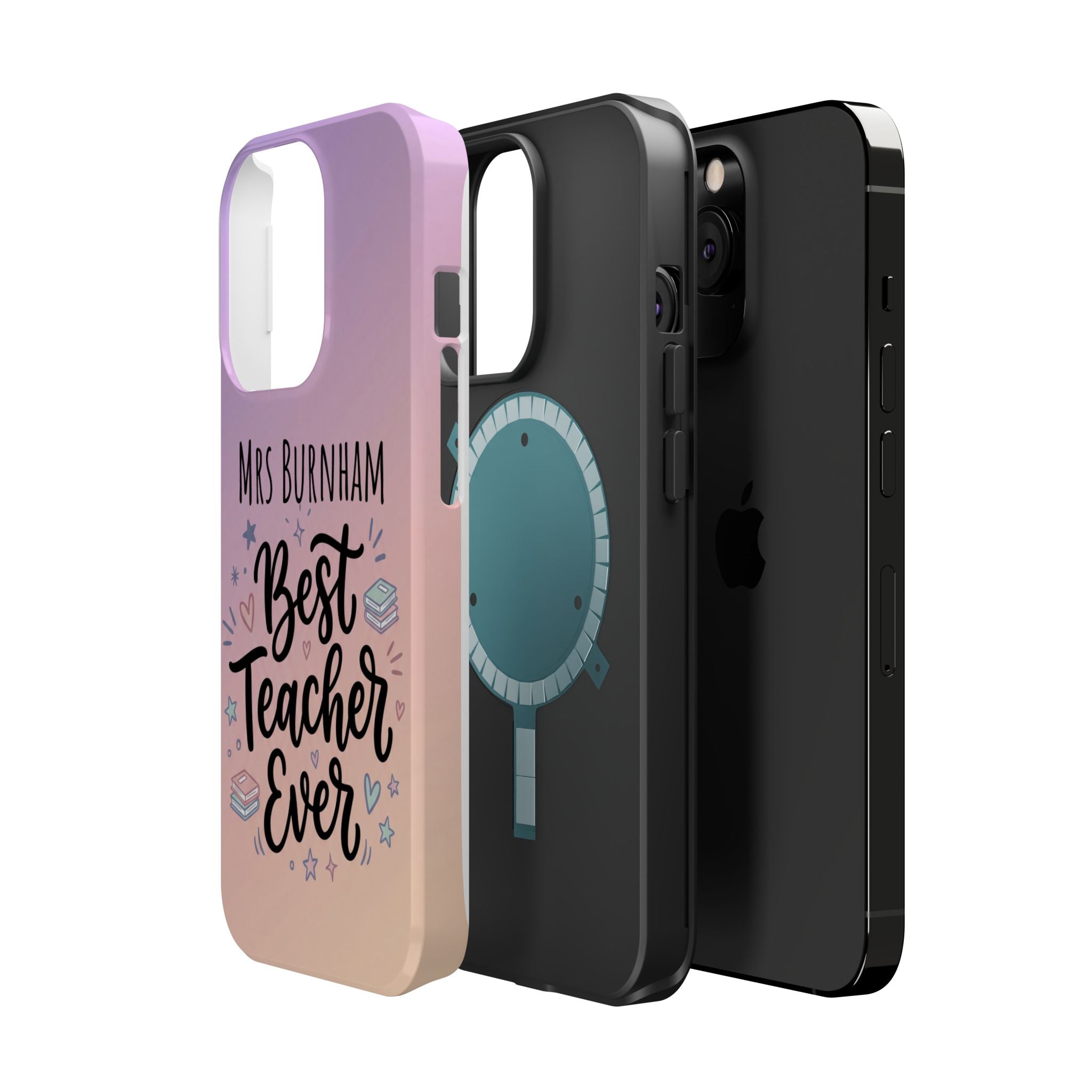 Best Teacher Ever Personalized Phone Case — Wireless Charging Cover