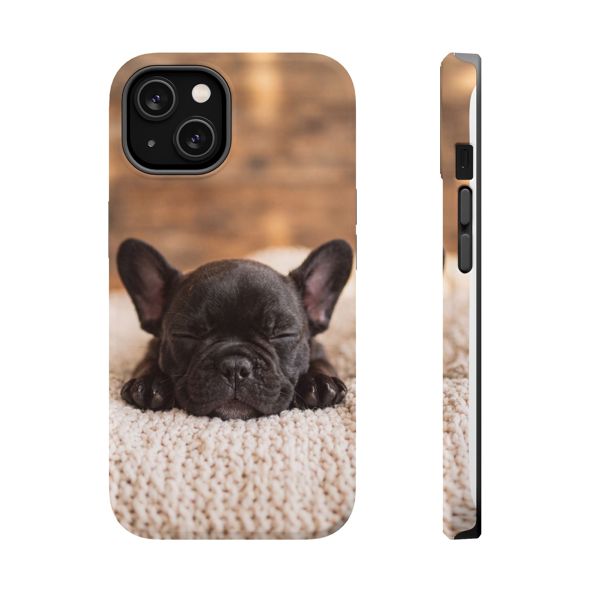 Sleepy French Bulldog Phone Case — Impact-Resistant Wireless Charging Cover