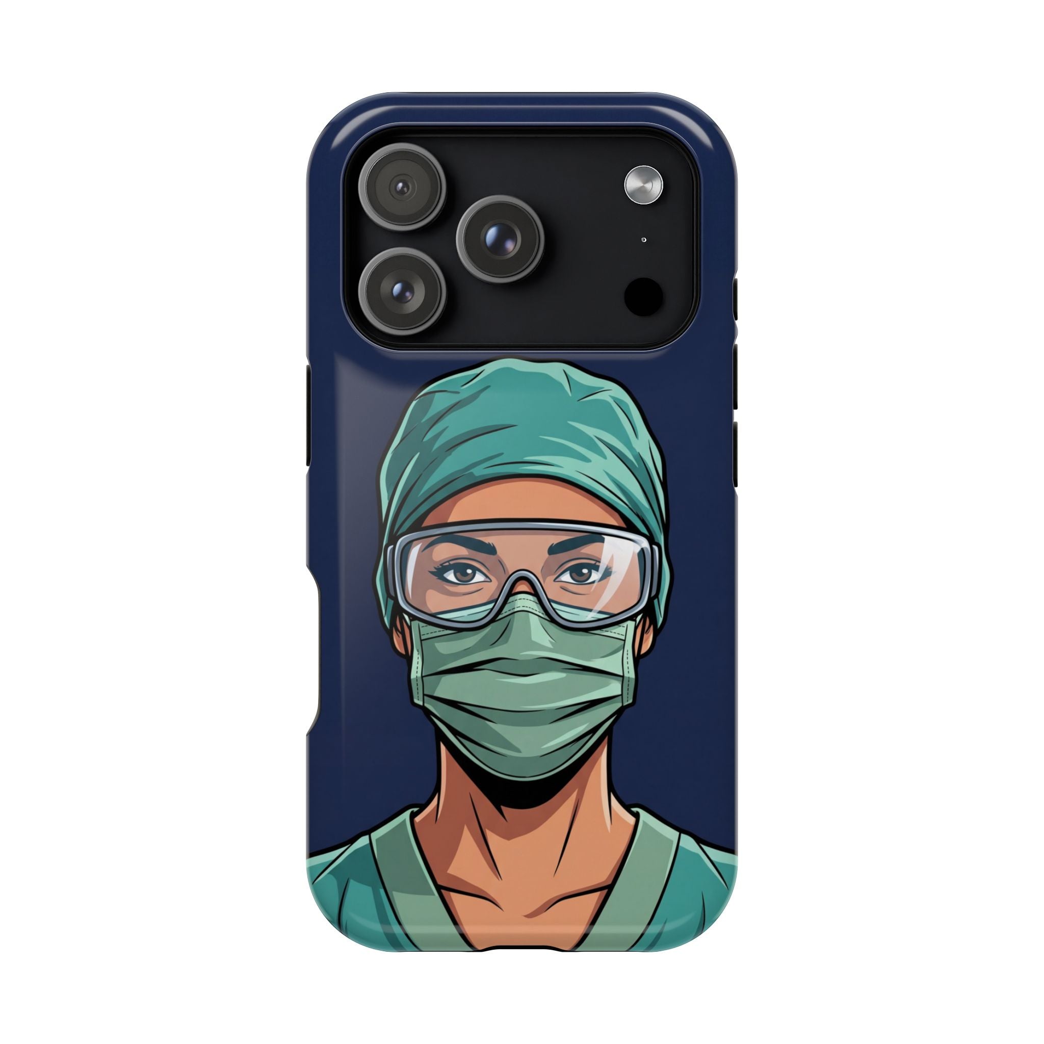 Bold Nurse Portrait Phone Case — Magnetic Wireless Charging Cover