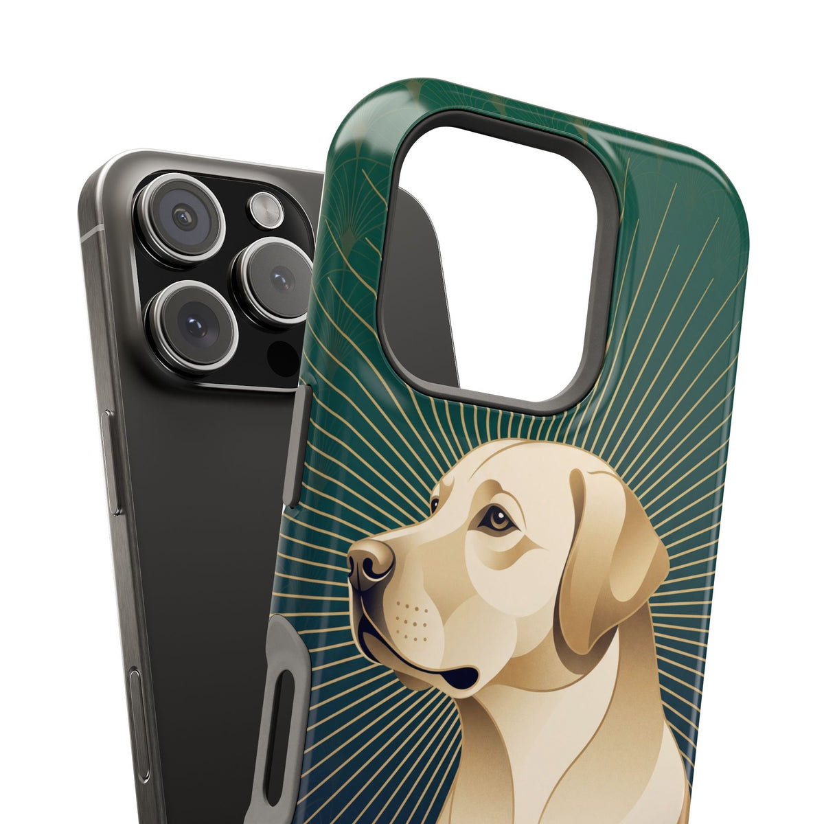 Art Deco Labrador Phone Case — Tough Magnetic Case with Wireless Charging