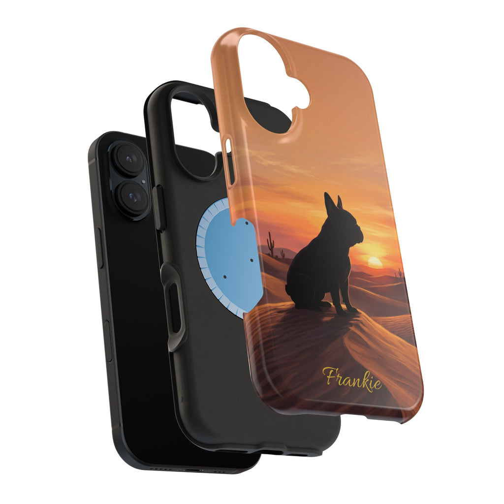 Personalized French Bulldog Desert Sunset Phone Case — Wireless Charging Cover