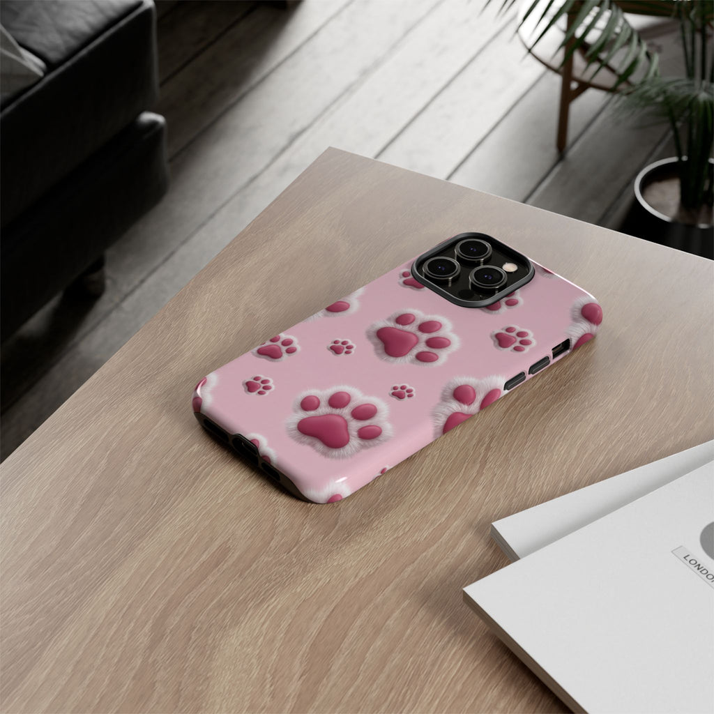 iphone & Samsung - Pink Paws Tough Phone Case — Cute Protective iPhone Cover