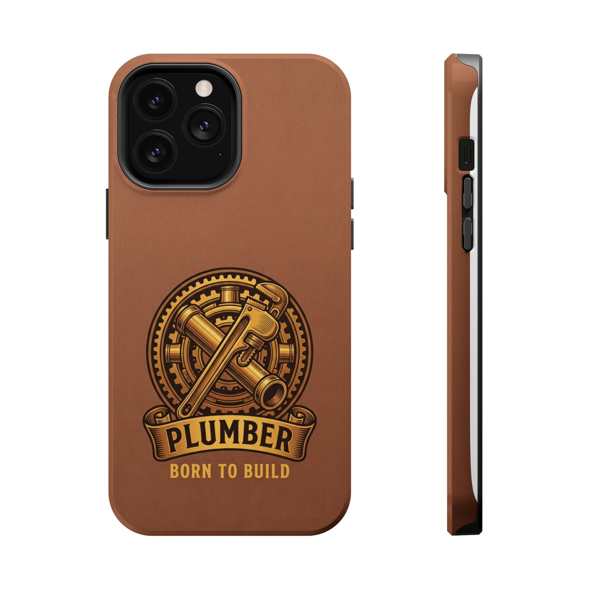 Plumber Born to Build Phone Case — Badge Wireless Charging Cover