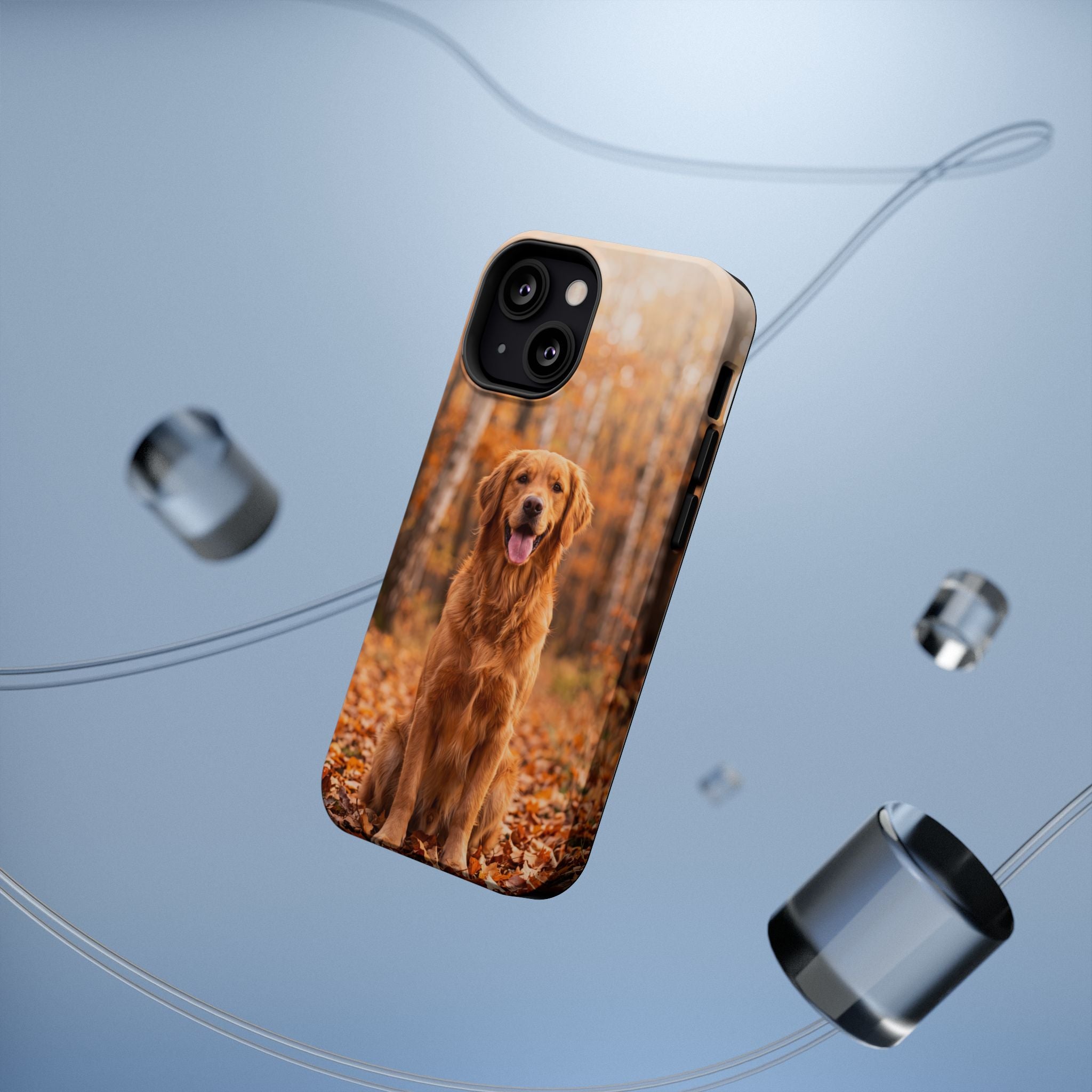 Autumn Golden Retriever Phone Case — Impact-Resistant Wireless Charging Cover