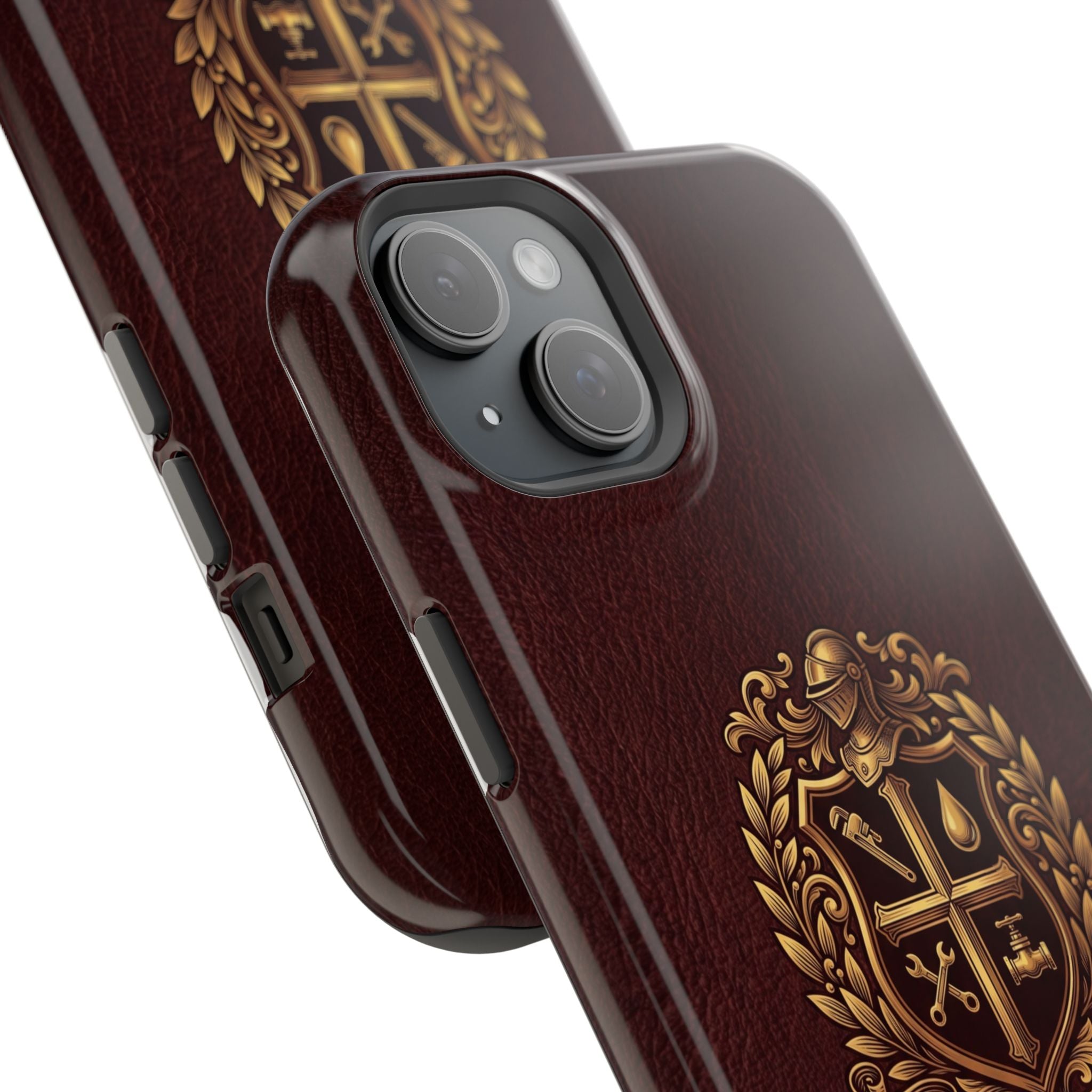 Plumber Crest Phone Case — Heraldic Shield Design Wireless Charging Cover