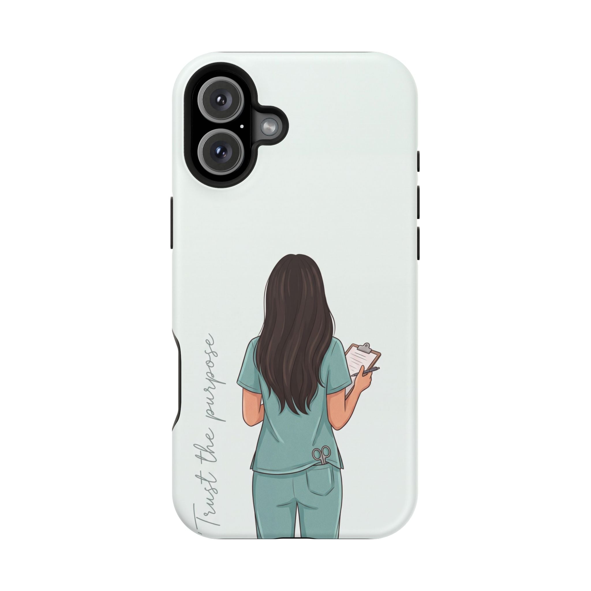 Nurse Illustration Phone Case — Impact-Resistant Wireless Charging Cover