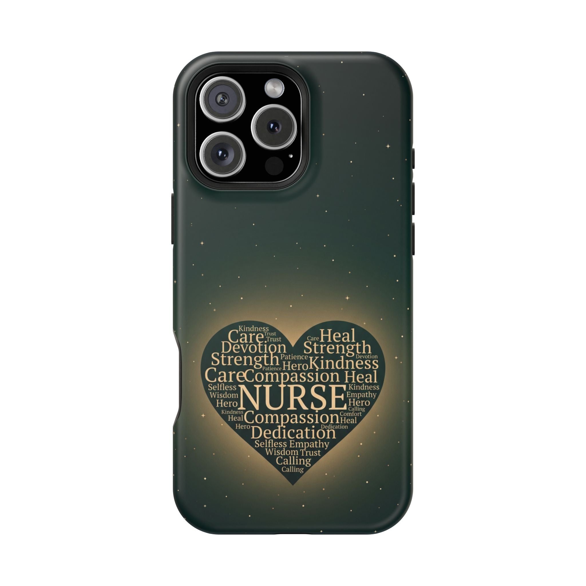 Nurse Heart Word and Art Phone Case — Impact-Resistant Wireless Charging Cover