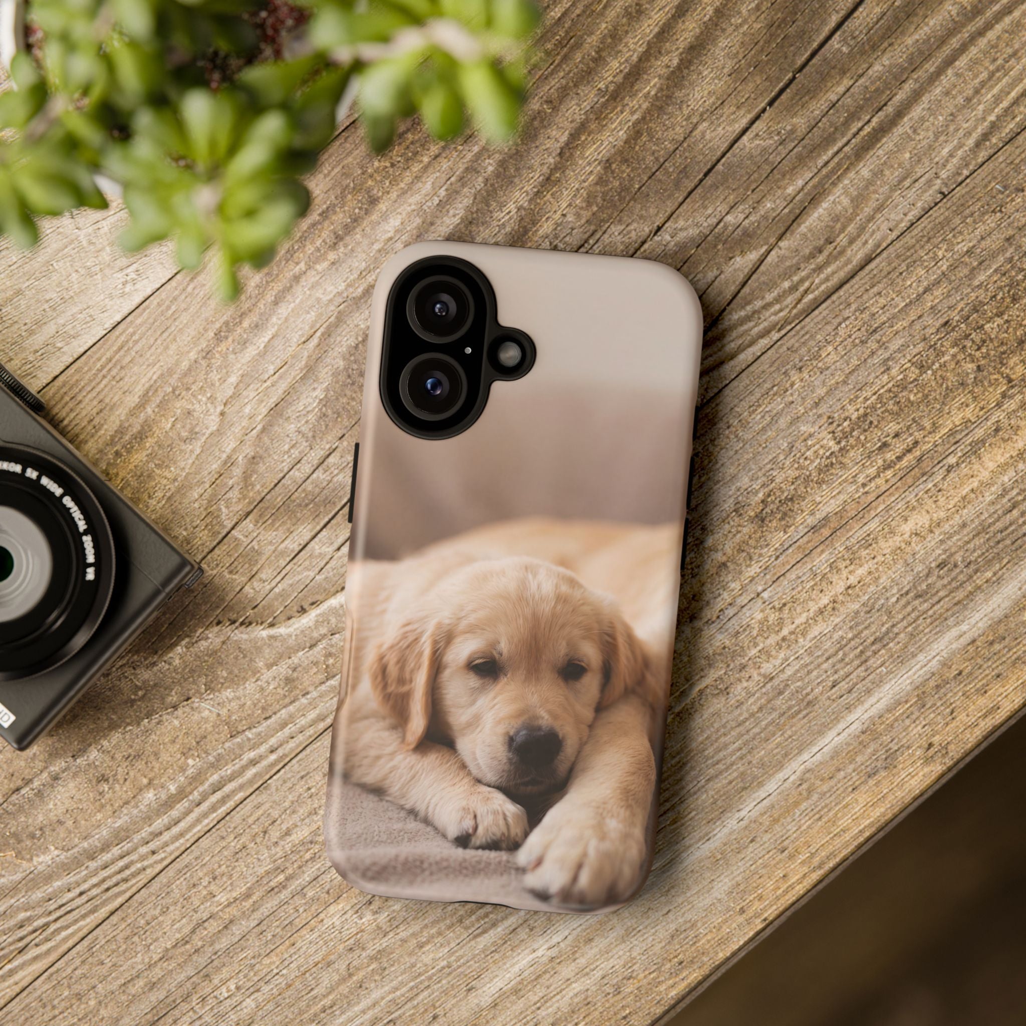 Sleepy Golden Retriever Puppy Phone Case | Cozy Cuddly Puppy Portrait | Samsung & iPhone