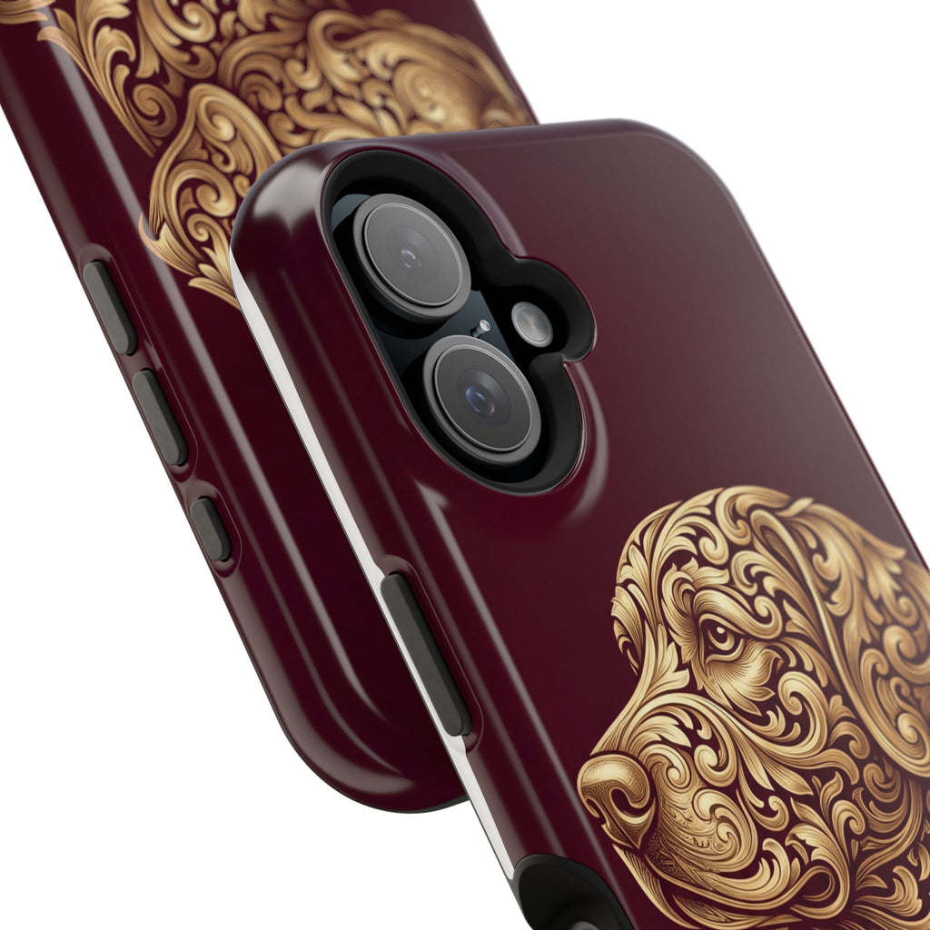 Personalized Gold Filigree Labrador Phone Case — Tough Magnetic Case with Wireless Charging