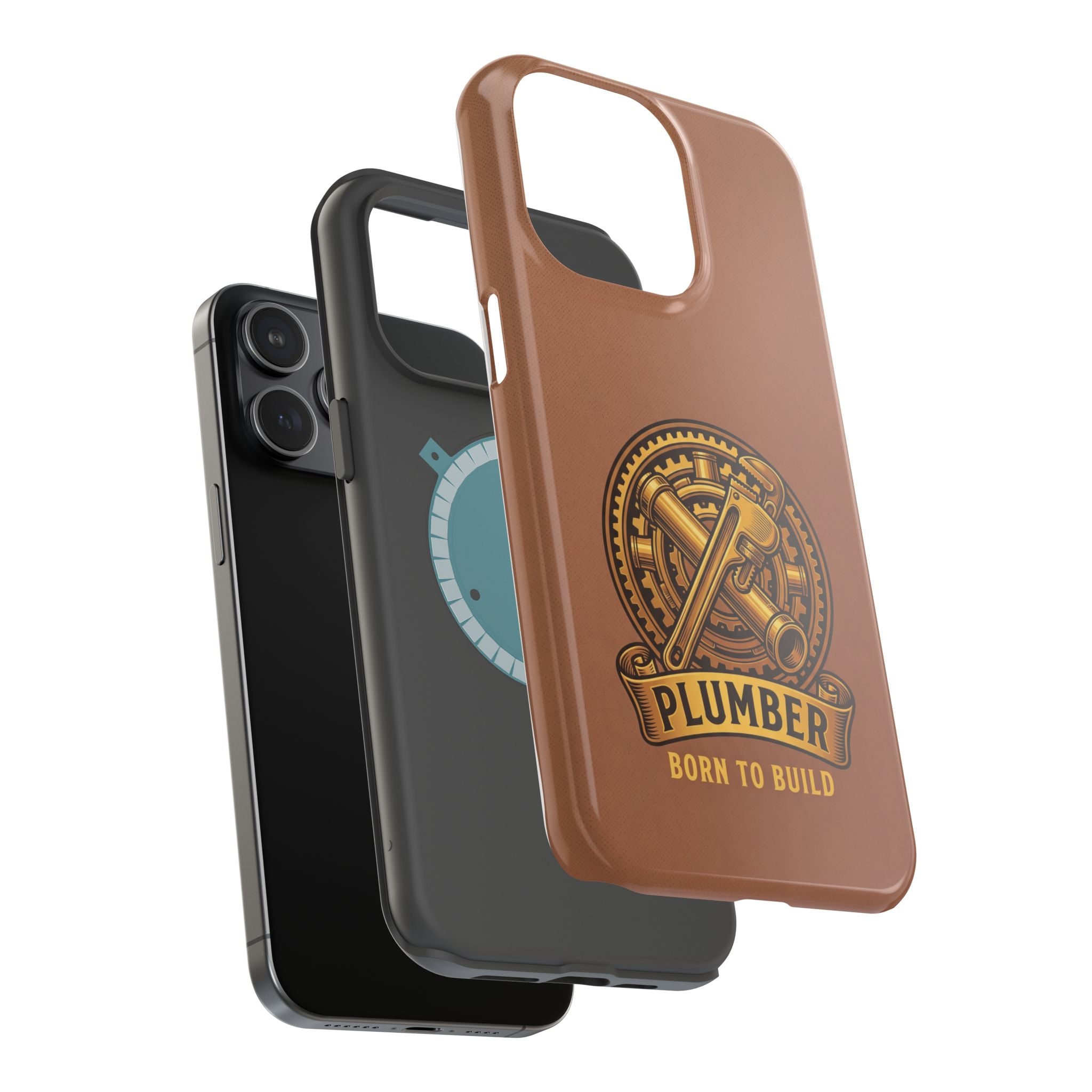 Plumber Born to Build Phone Case — Badge Wireless Charging Cover