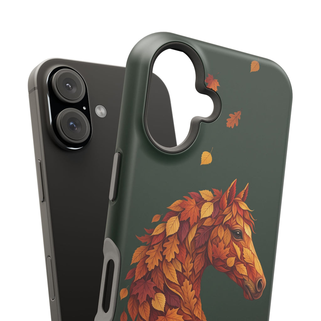 Autumn Leaves Horse Phone Case — Tough Magnetic Case with Wireless Charging