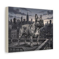 French Bulldog City Rooftop Sketch Personalized Canvas | Urban Skyline Wall Art