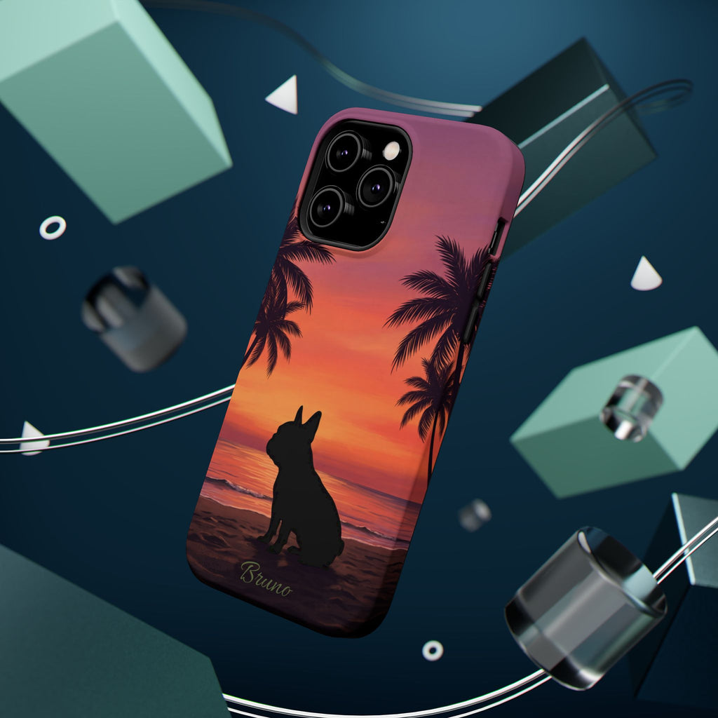 Personalized French Bulldog Tropical Beach Phone Case — Wireless Charging Cover