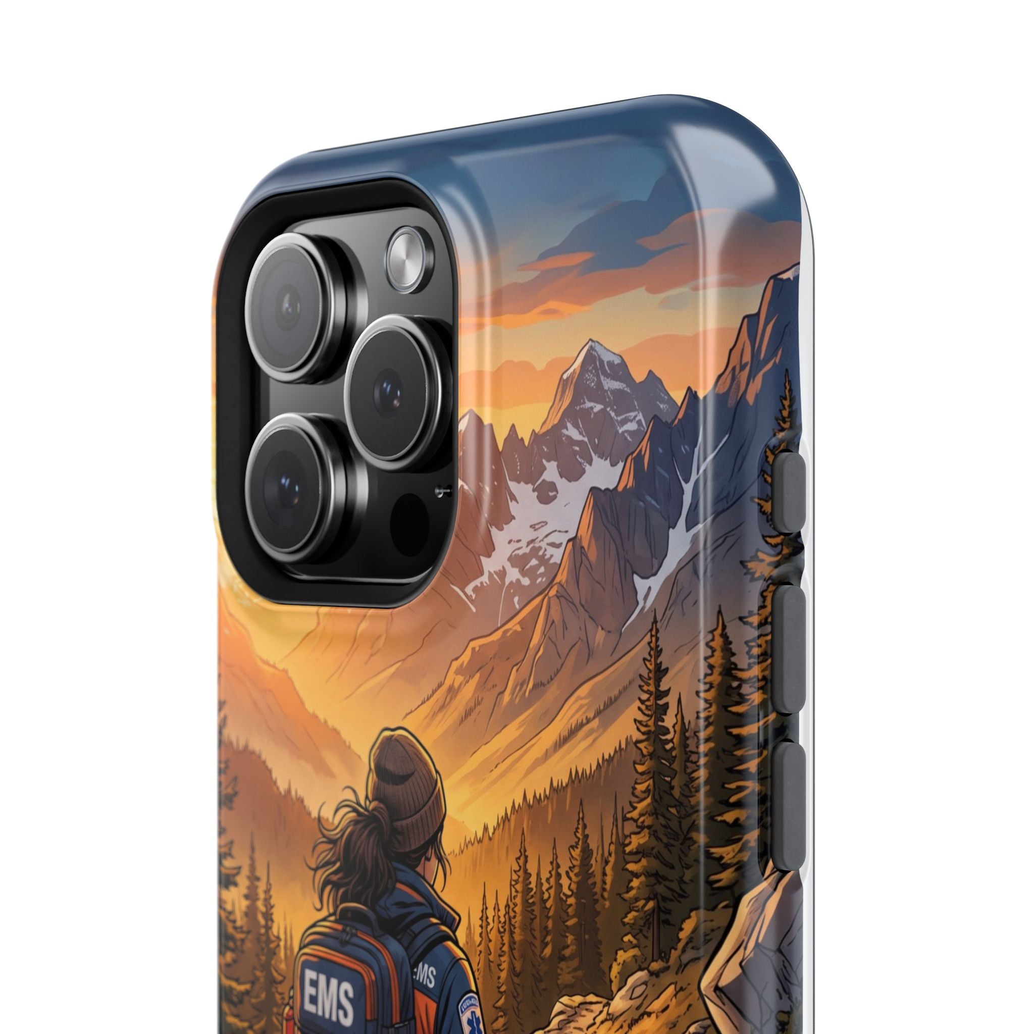 Paramedic/EMT Mountain Phone Case — Magnetic Wireless Charging Cover