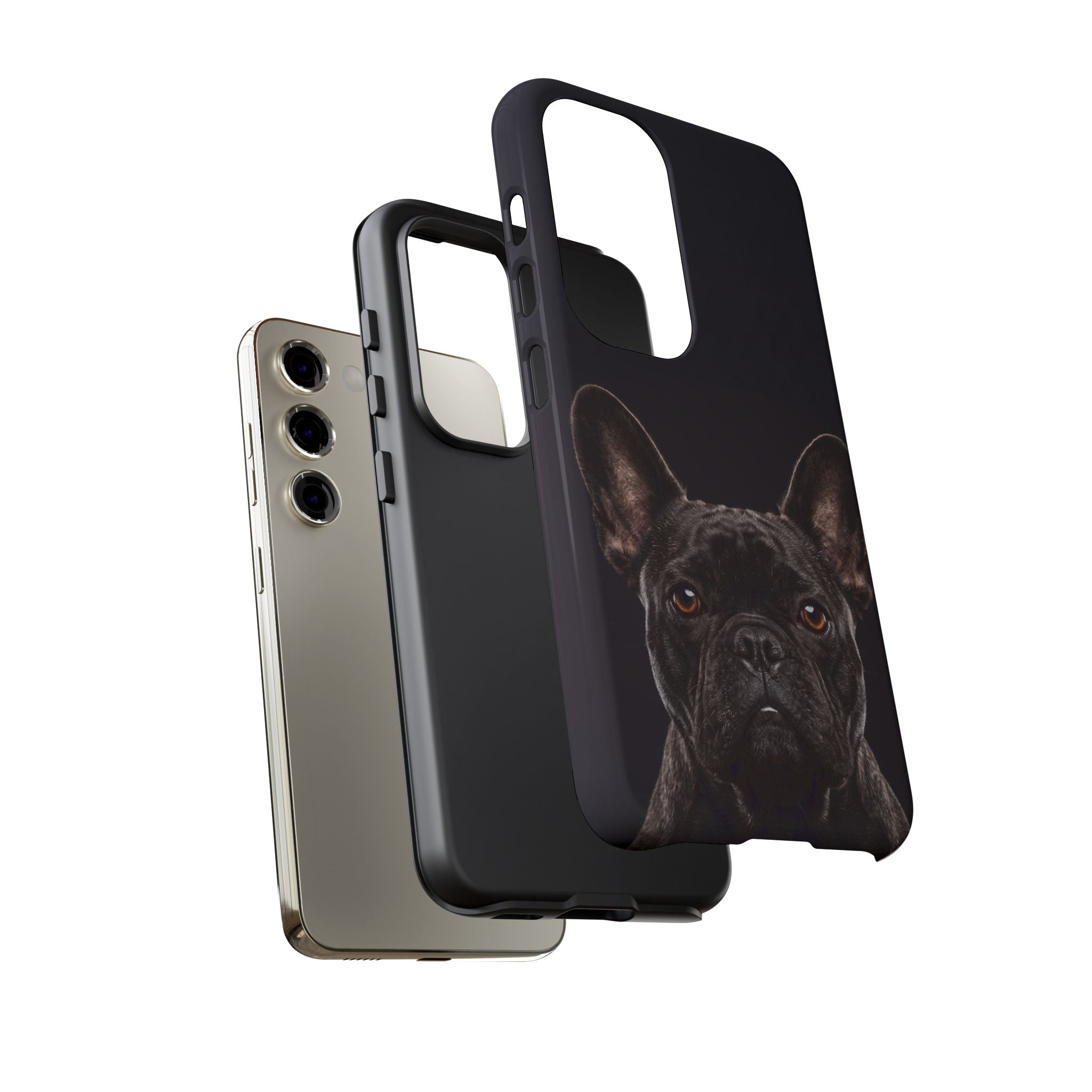 Front-Facing French Bulldog Phone Case | Dramatic Black Studio Portrait | Samsung & iPhone