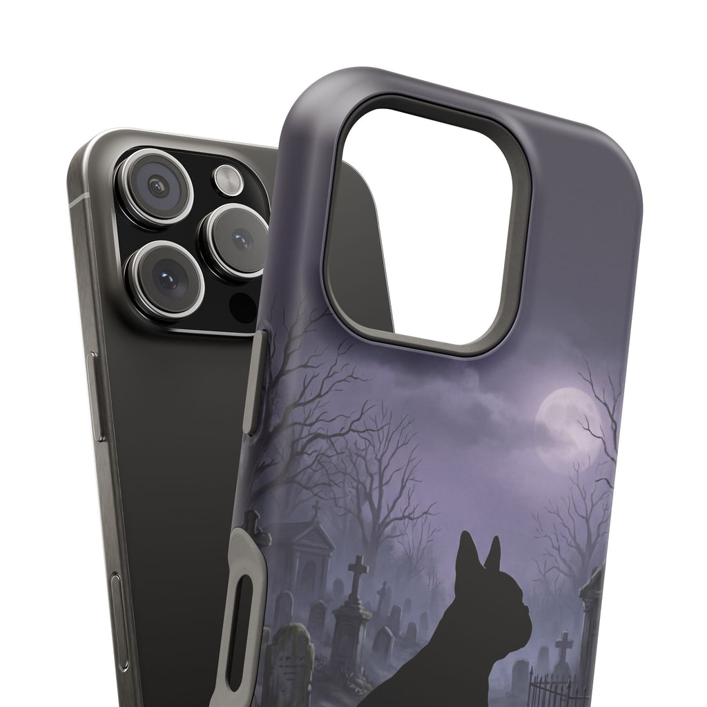 Personalized French Bulldog Moonlit Graveyard Phone Case — Wireless Charging Cover