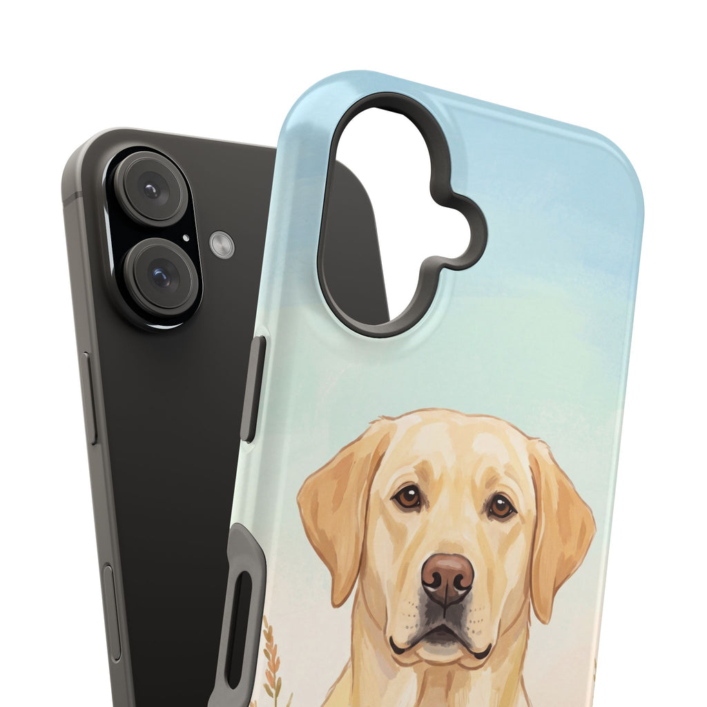 Labrador Wildflower Painting Phone Case — Tough Magnetic Case with Wireless Charging