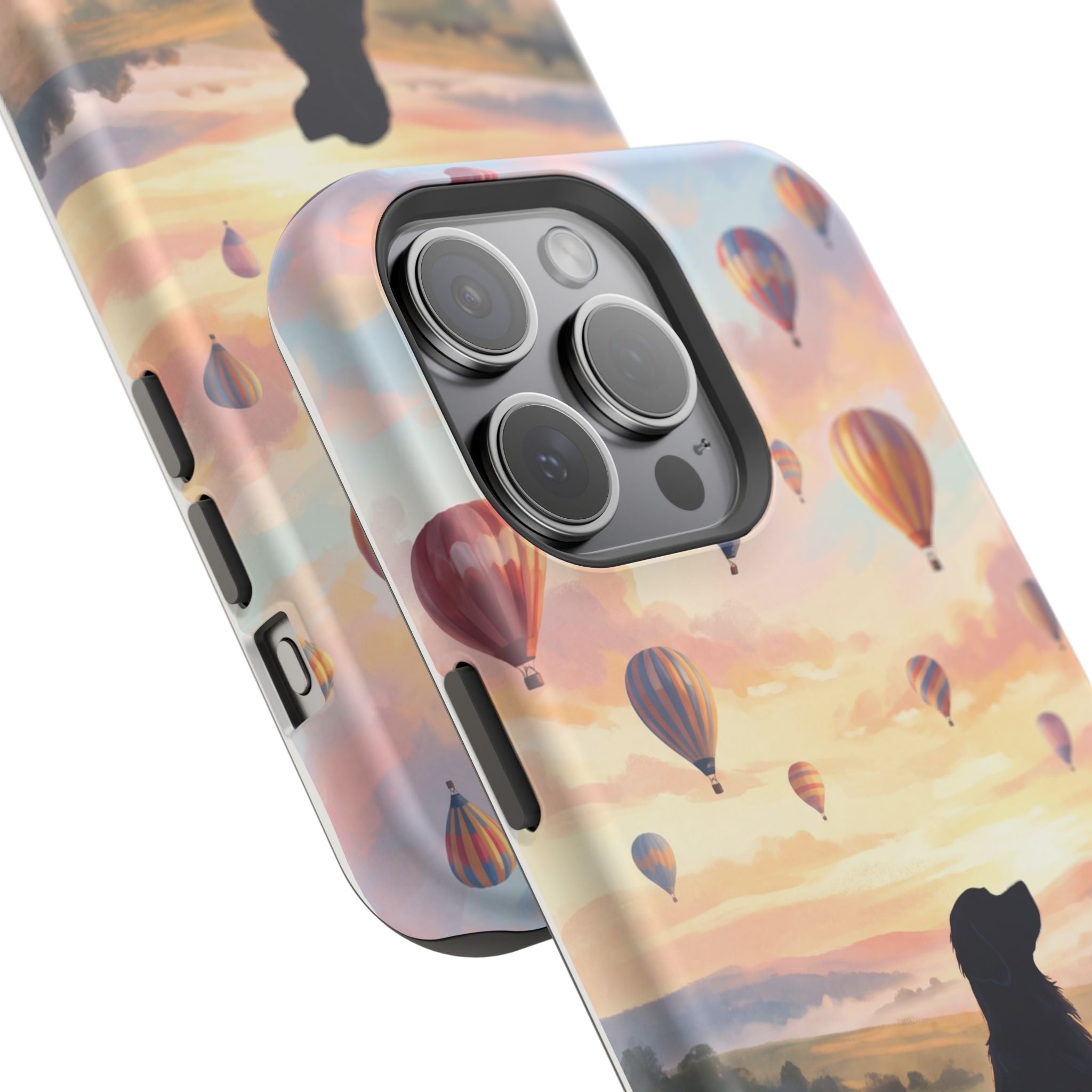 Personalized Golden Retriever Hot Air Balloon Phone Case — Wireless Charging Cover