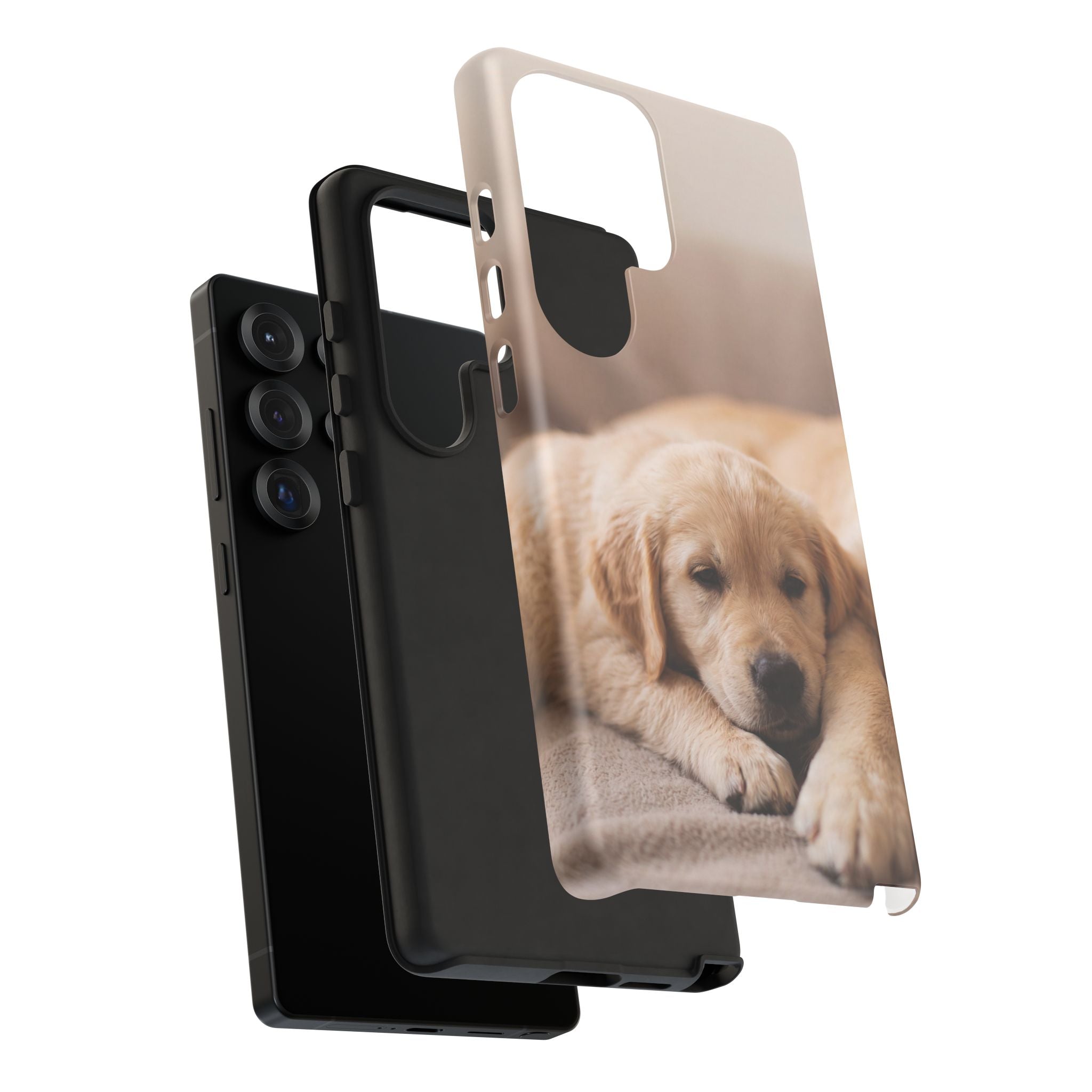 Sleepy Golden Retriever Puppy Phone Case | Cozy Cuddly Puppy Portrait | Samsung & iPhone