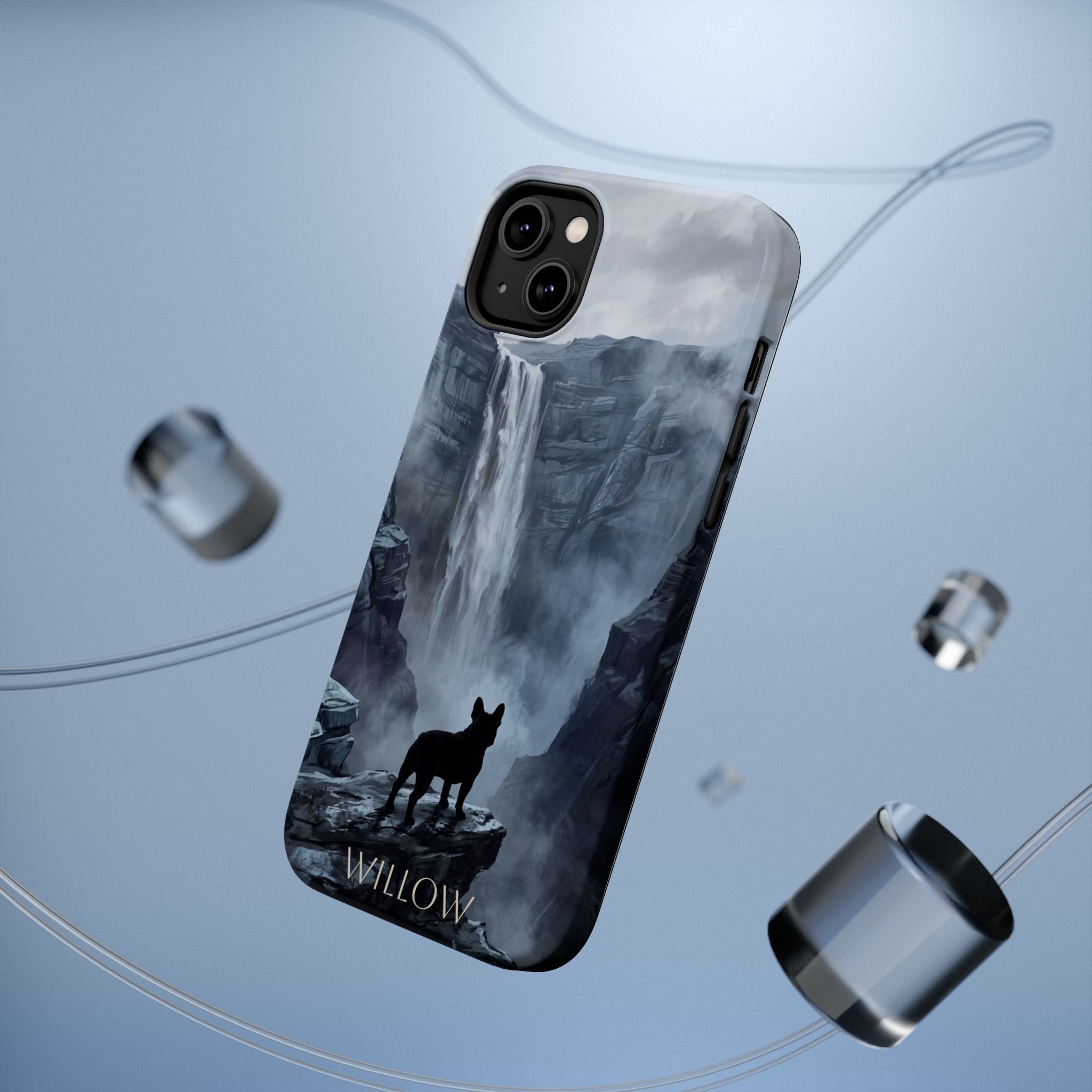 Personalized French Bulldog Misty Waterfall Phone Case — Wireless Charging Cover