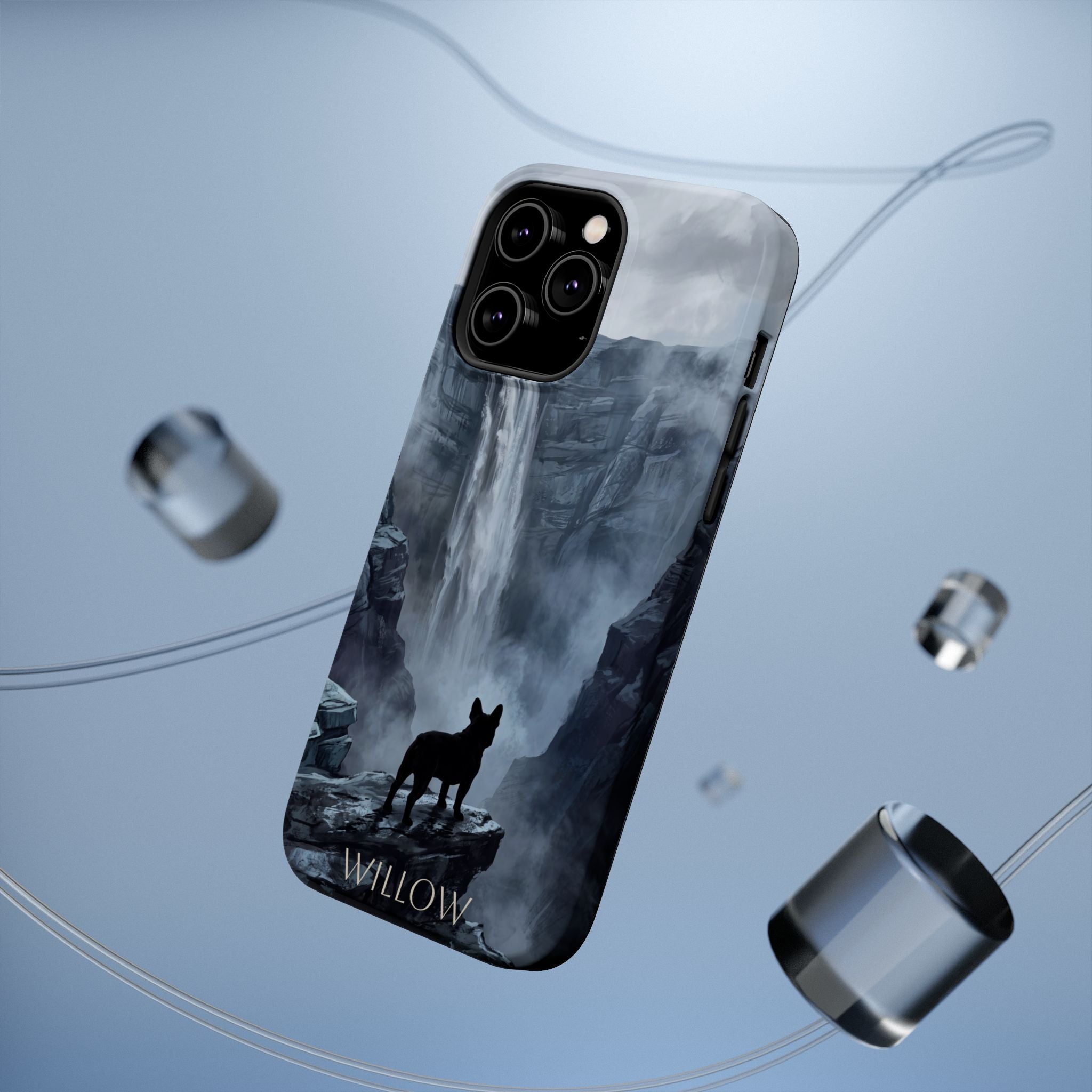 Personalized French Bulldog Misty Waterfall Phone Case — Wireless Charging Cover